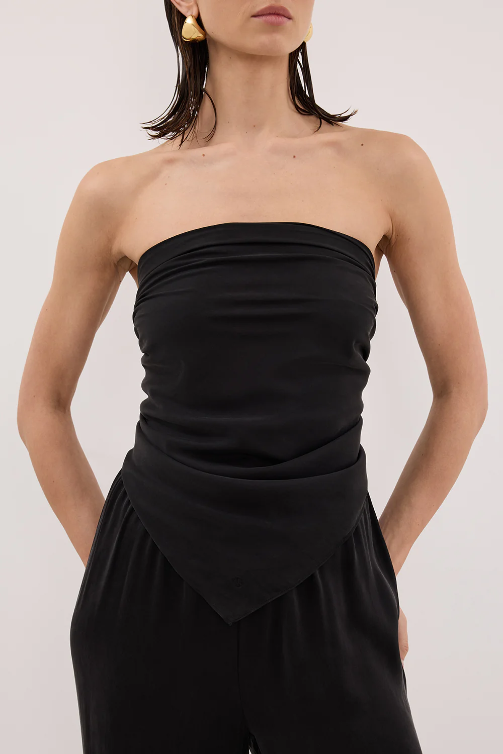 PERCY BLACK SILK SCARF TOP - Image 5