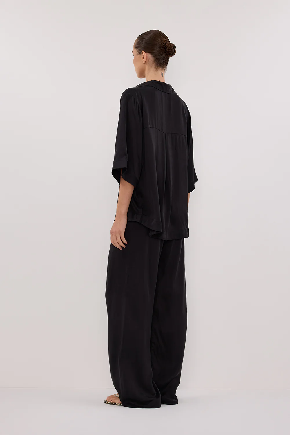 PERCY BLACK SILK SHIRT - Image 4