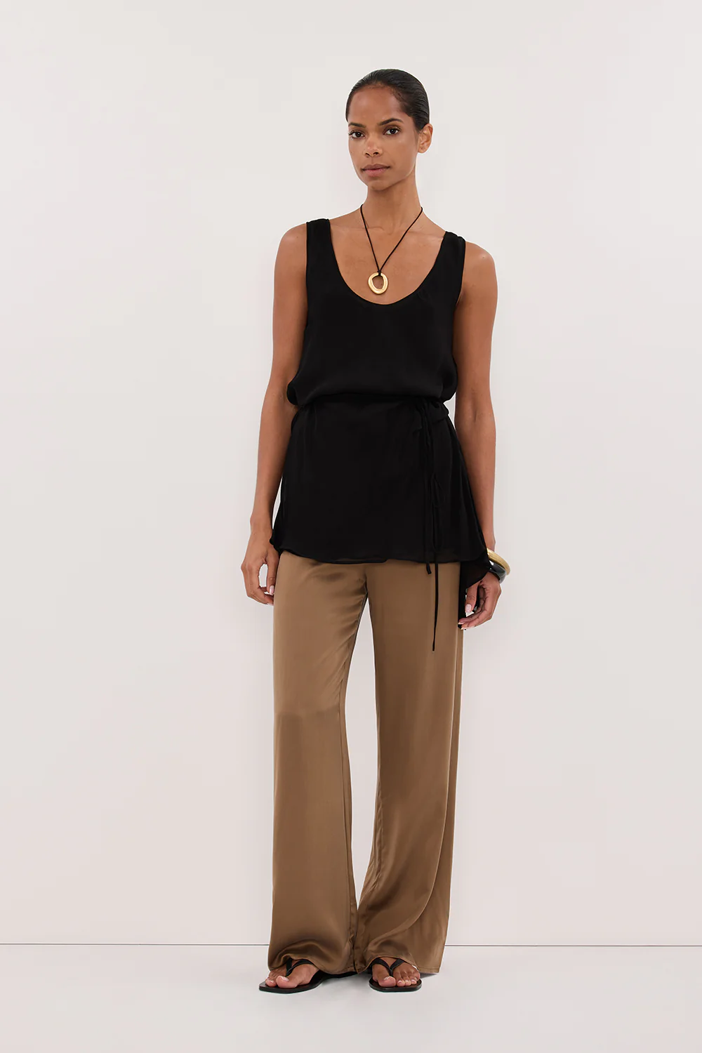 PERCY CHESTNUT SILK PANT