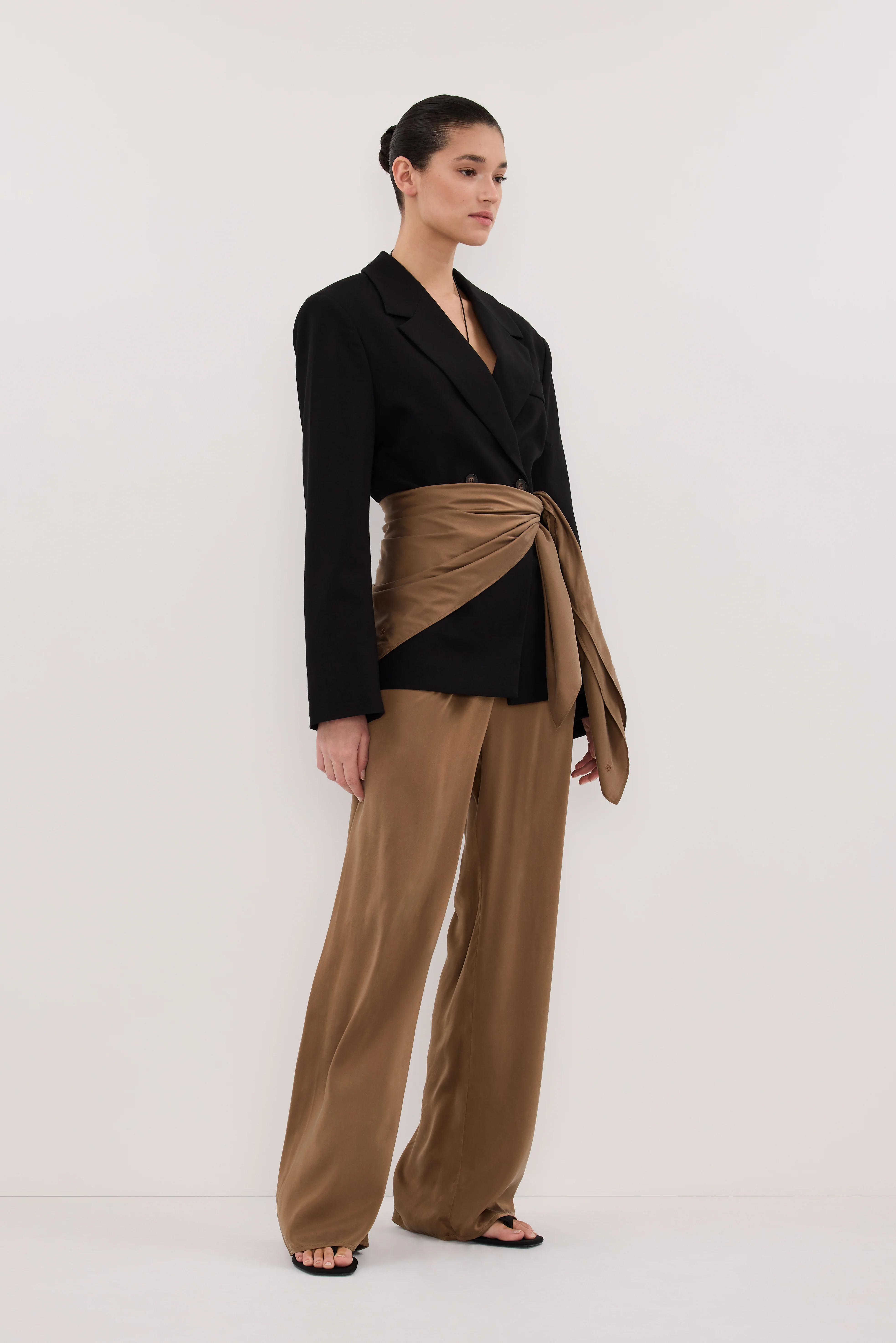 PERCY CHESTNUT SILK SCARF TOP - Image 3