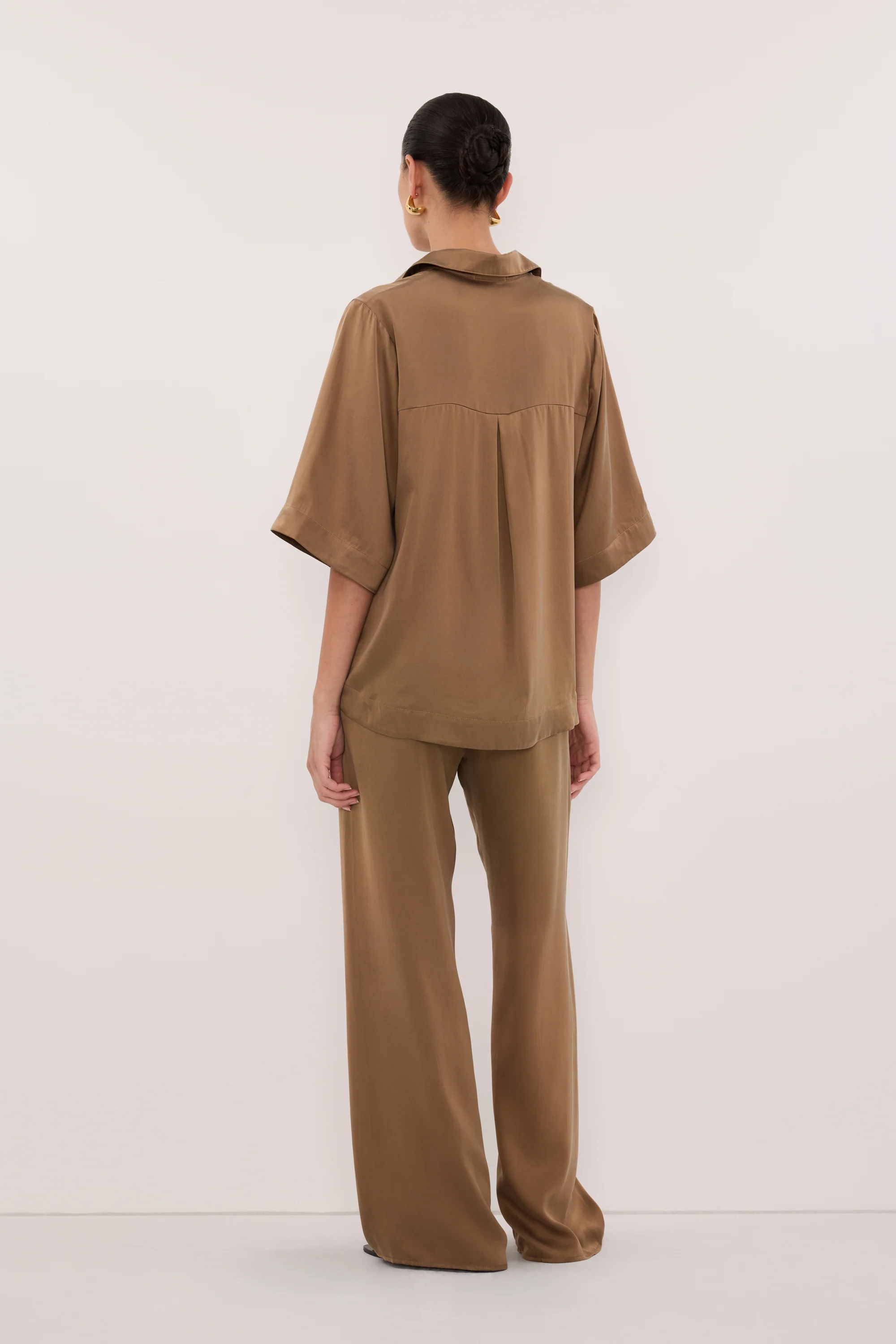 PERCY CHESTNUT SILK SHIRT - Image 4