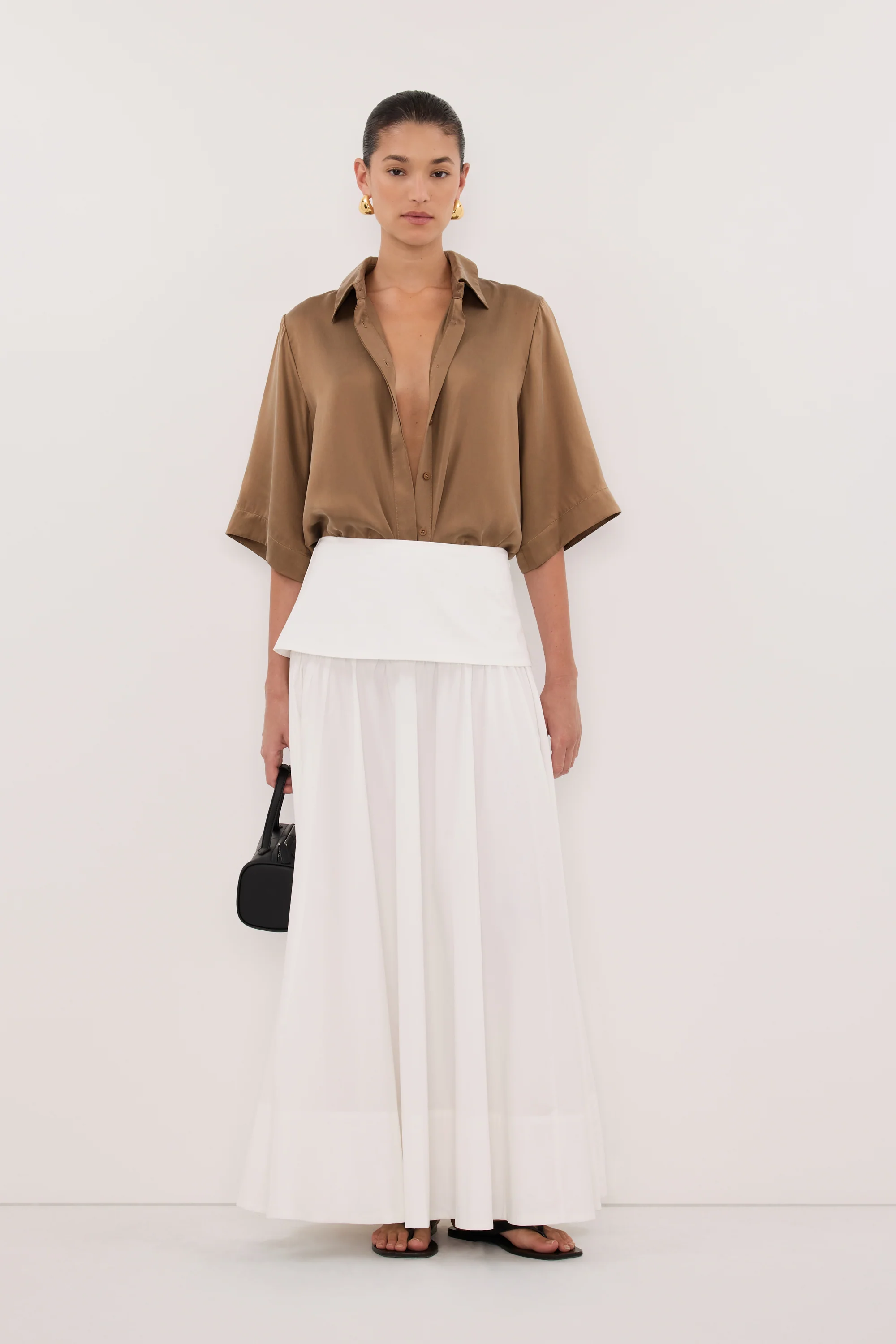PERCY CHESTNUT SILK SHIRT - Image 6