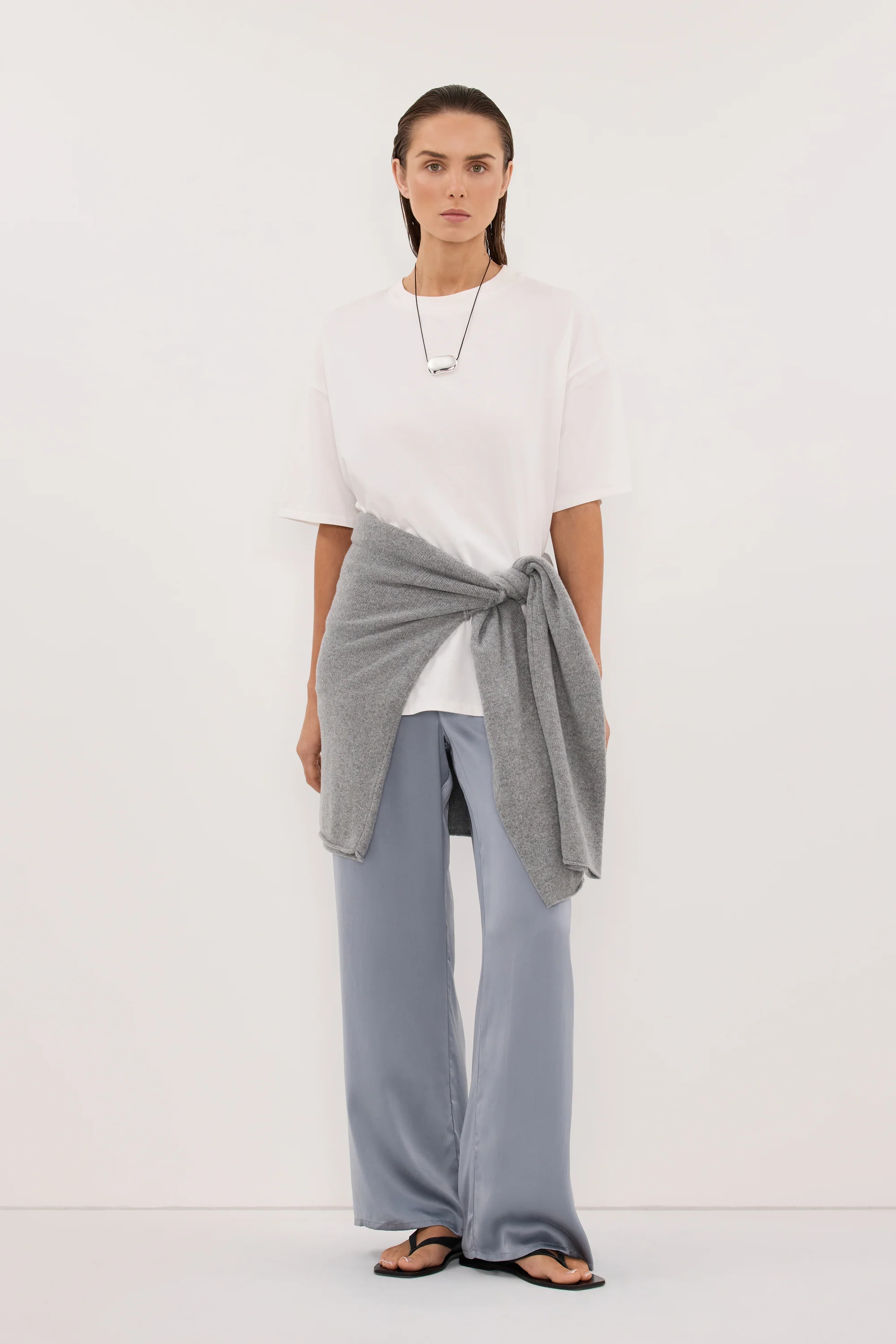 PERCY DUSTY BLUE SILK PANT - Image 7