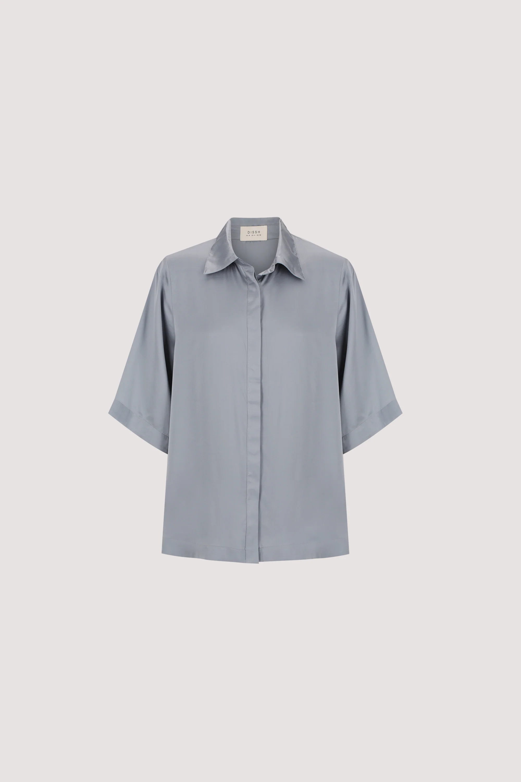 PERCY DUSTY BLUE SILK SHIRT - Image 9