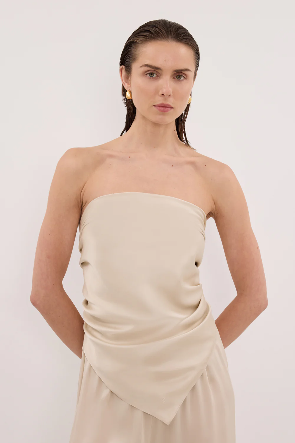 PERCY SANDSTONE SILK SCARF TOP - Image 2
