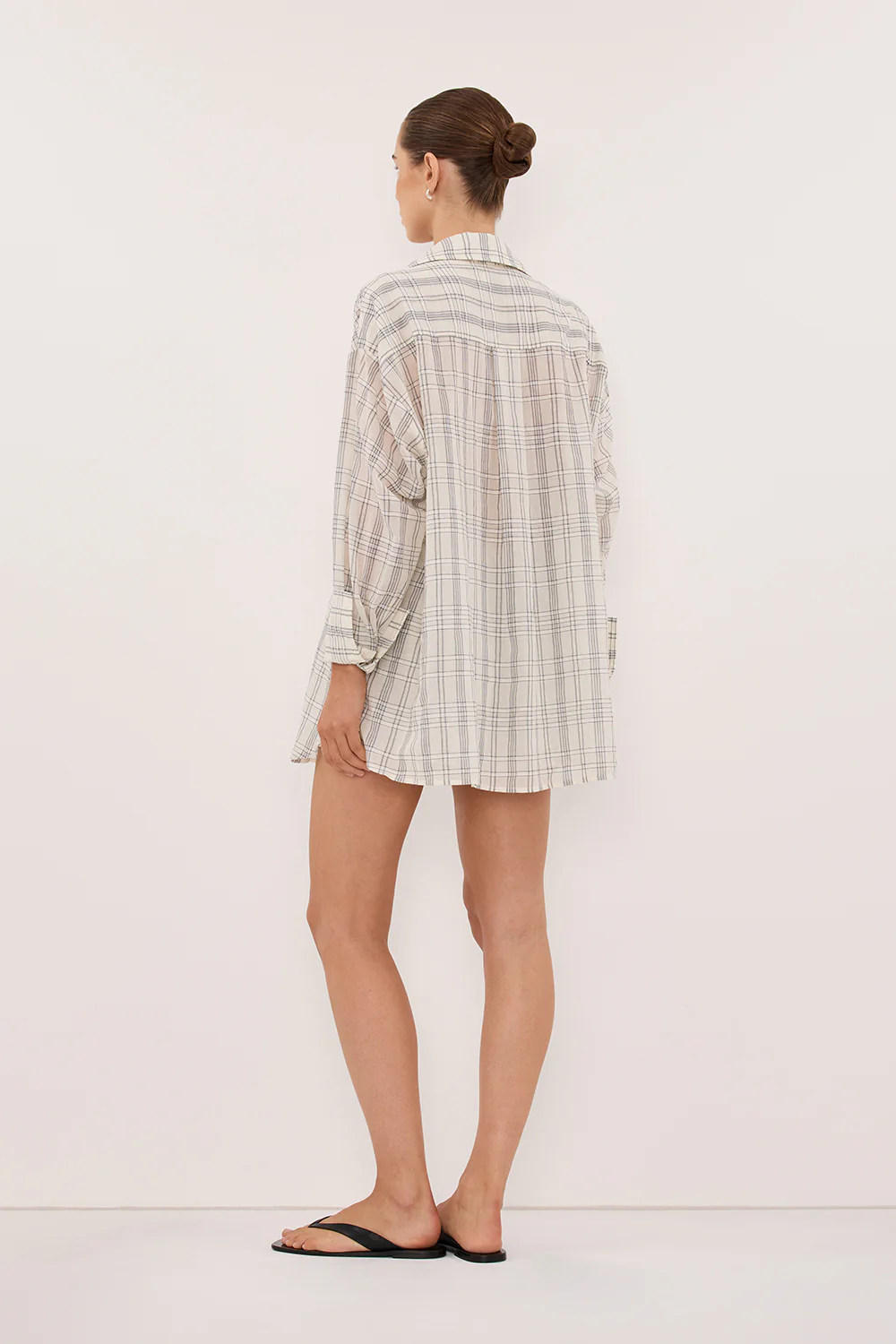 PETRA OFF WHITE CHECK SHIRT - Image 5