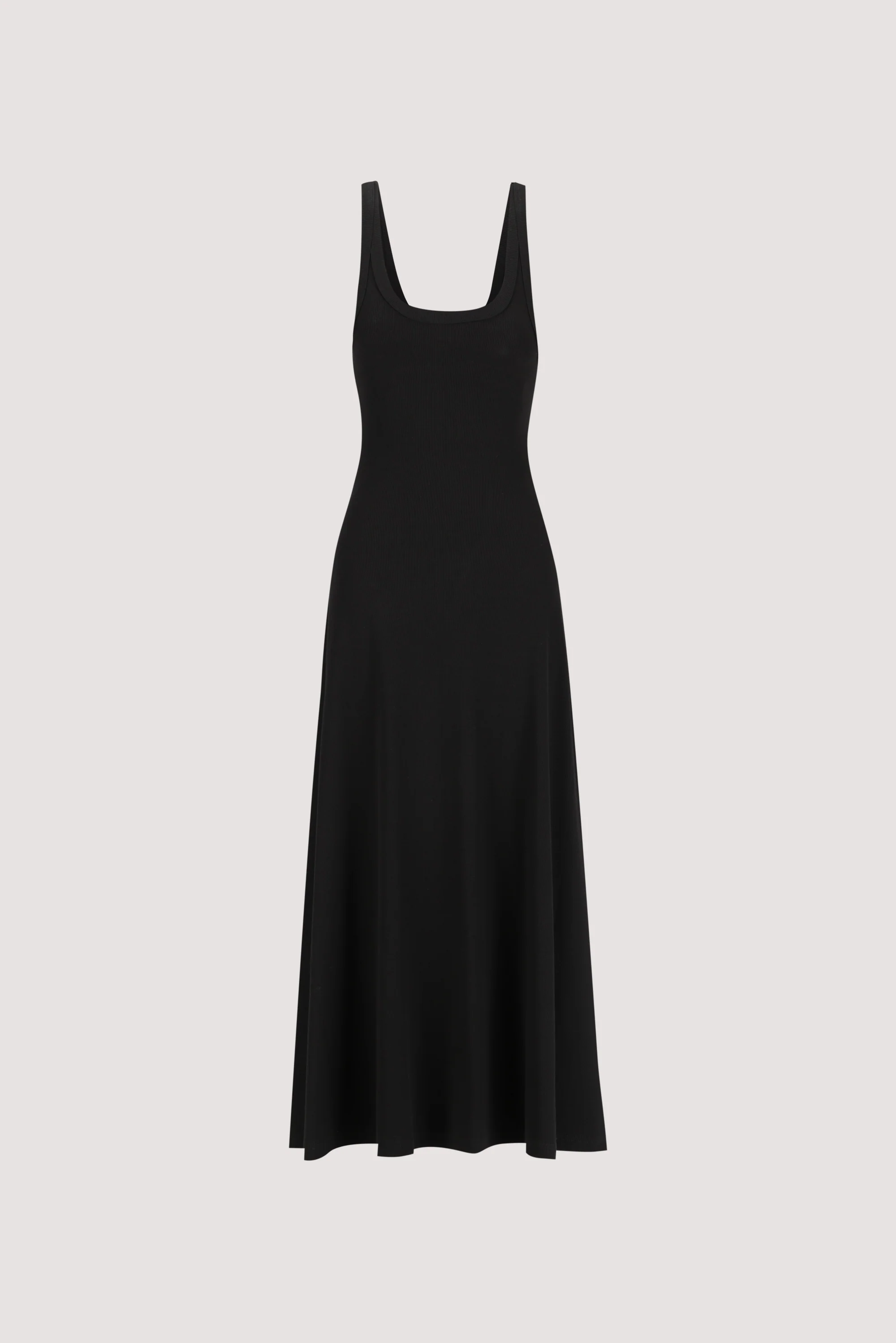 PHOEBE BLACK SLEEVELESS SCOOP NECK MIDI DRESS - Image 6