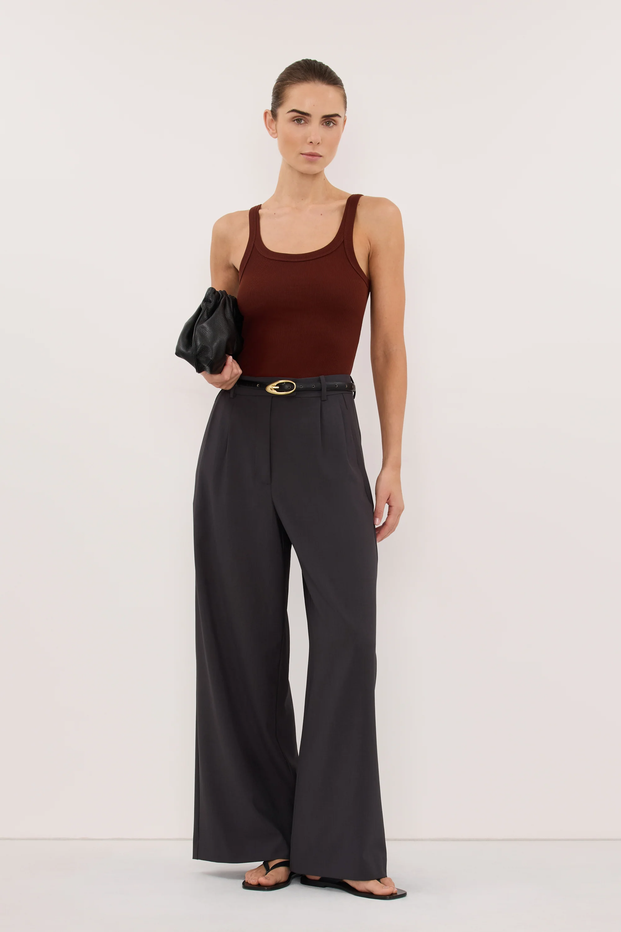 PHOEBE CINNAMON SCOOP NECK TANK TOP