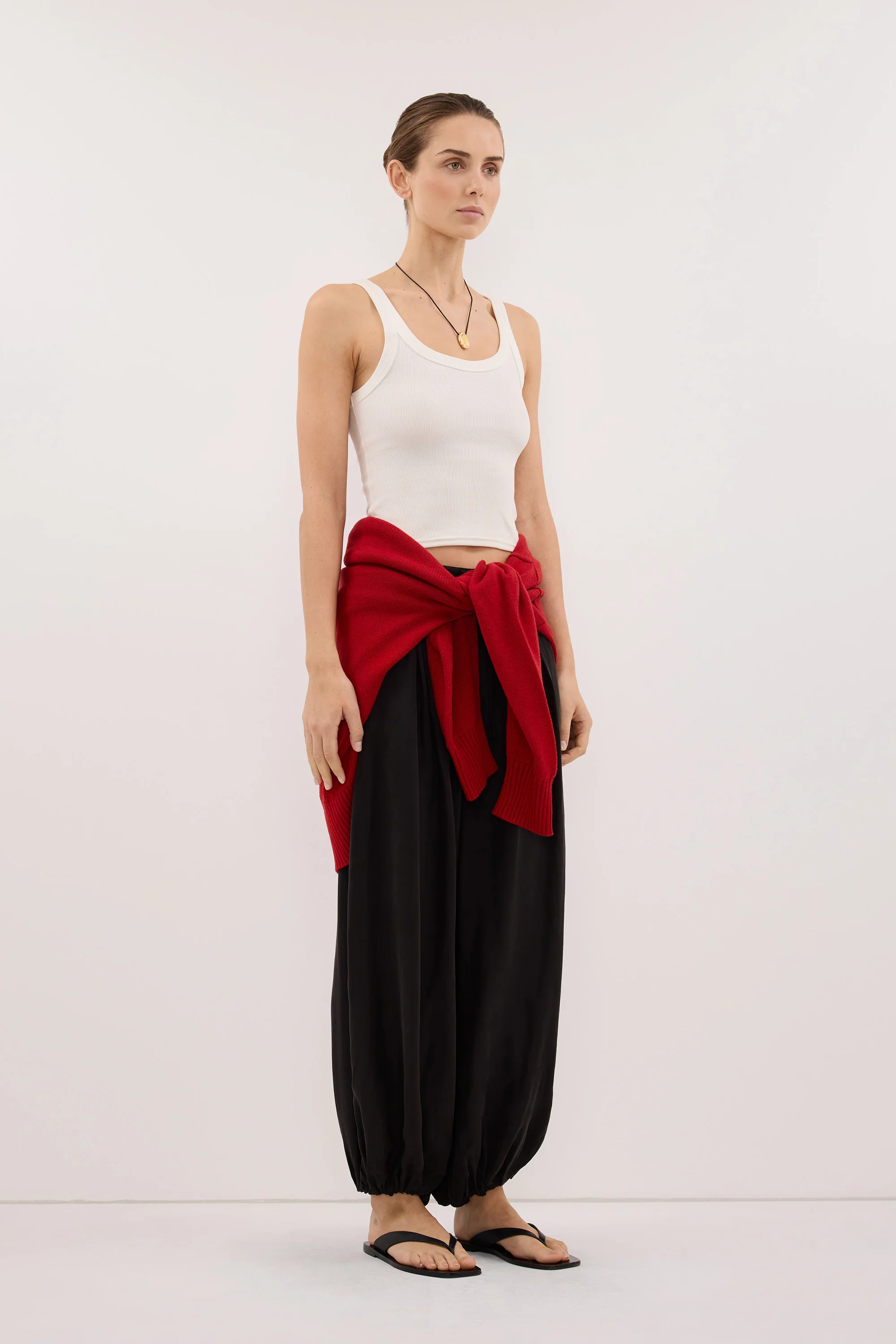 PHOEBE OFF WHITE SCOOP NECK TANK TOP - Image 3