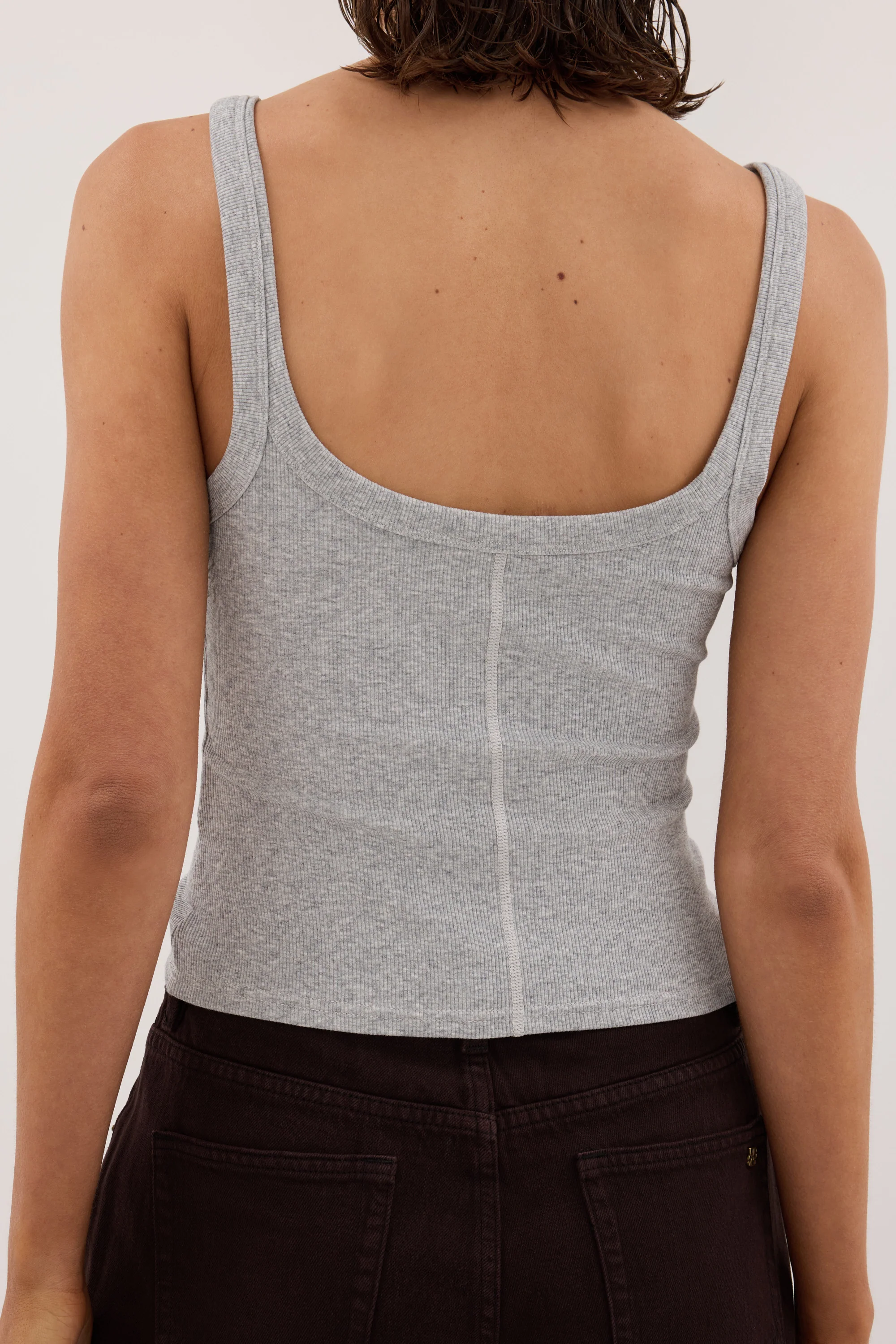 PHOEBE SILVER MARLE SCOOP NECK TANK TOP - Image 4