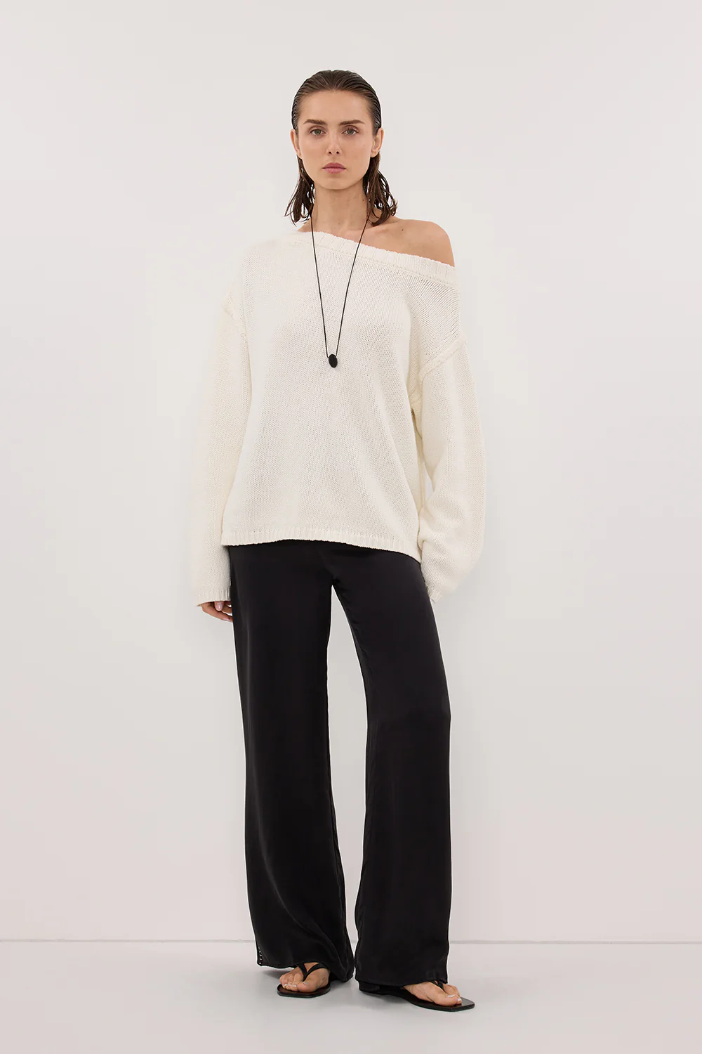 PIPER BLACK SILK STITCH DETAIL PANT - Image 6