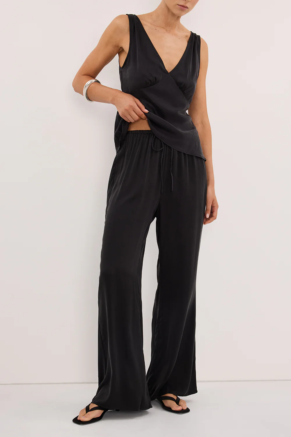 PIPPA BLACK SILK PANT - Image 2