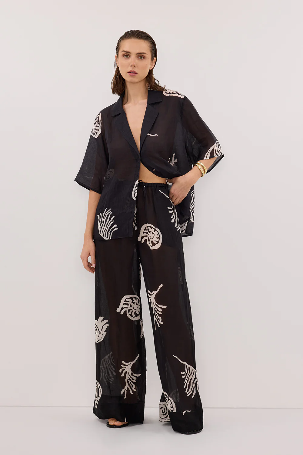 POSITANO BLACK RAMIE PANT