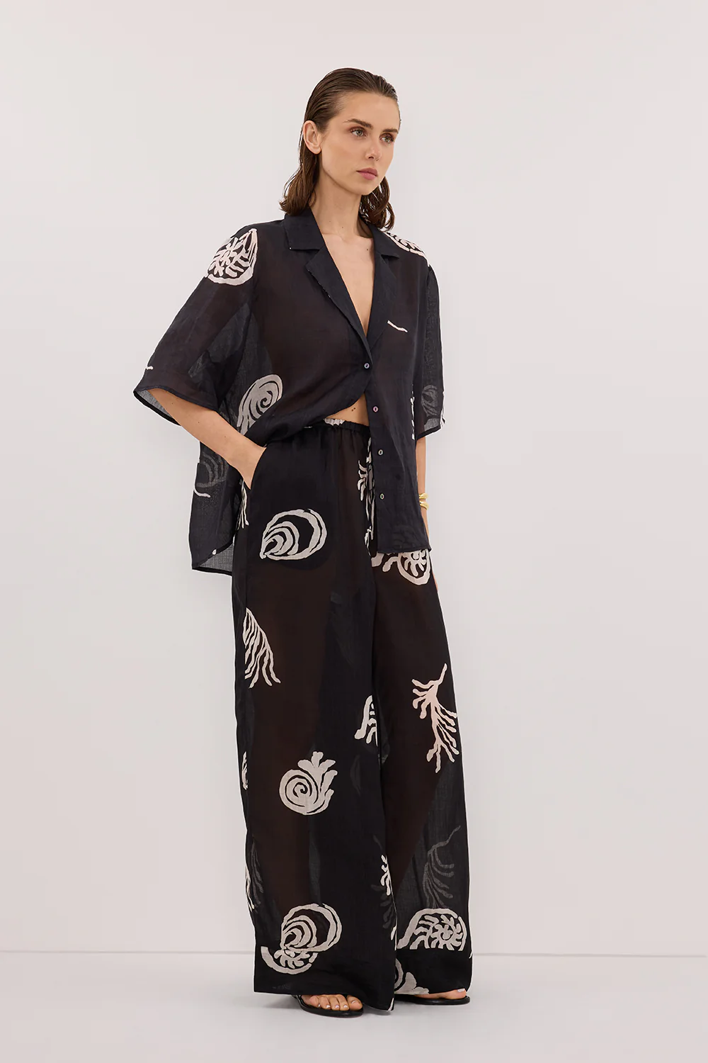POSITANO BLACK RAMIE PANT - Image 3