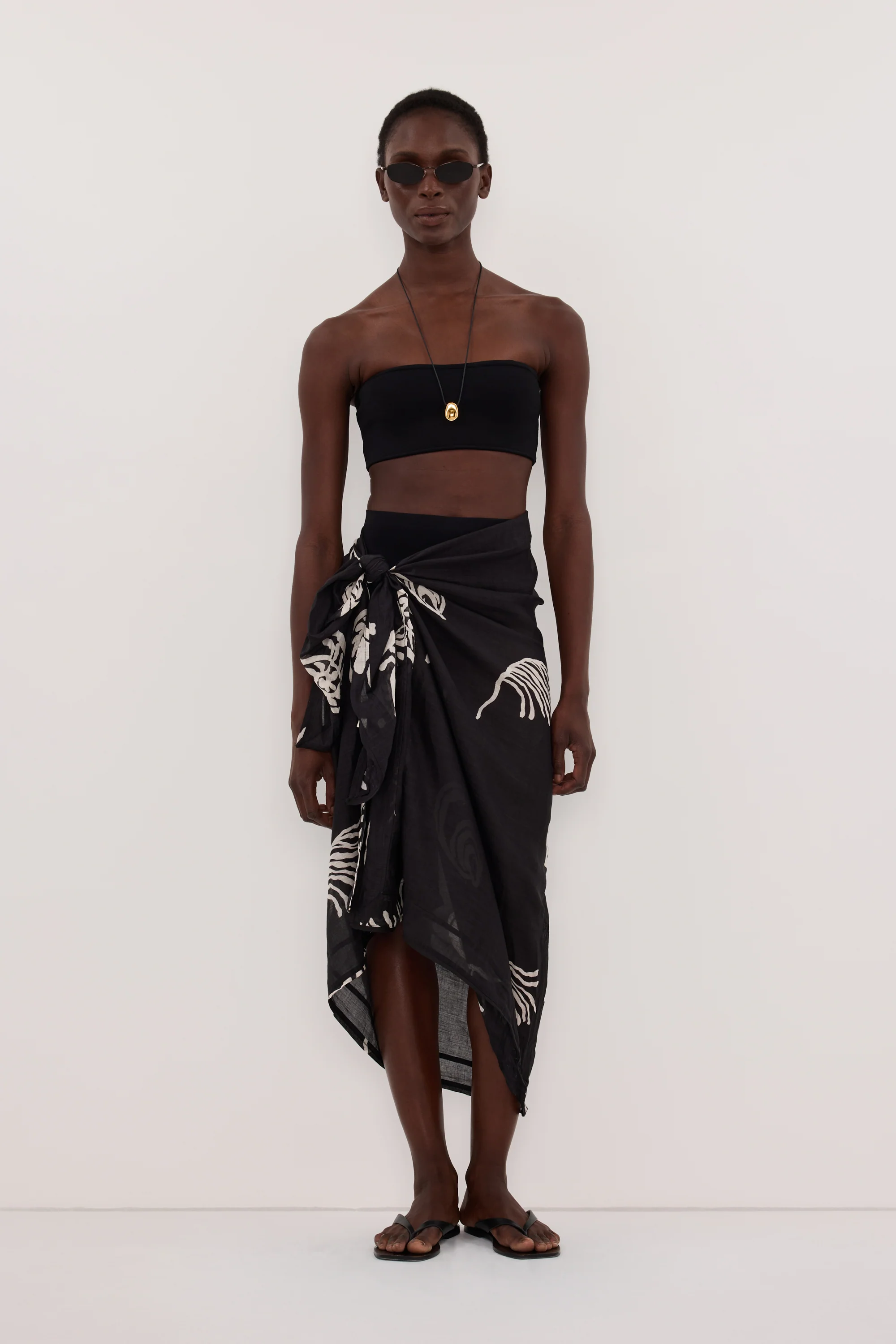 POSITANO BLACK RAMIE SARONG
