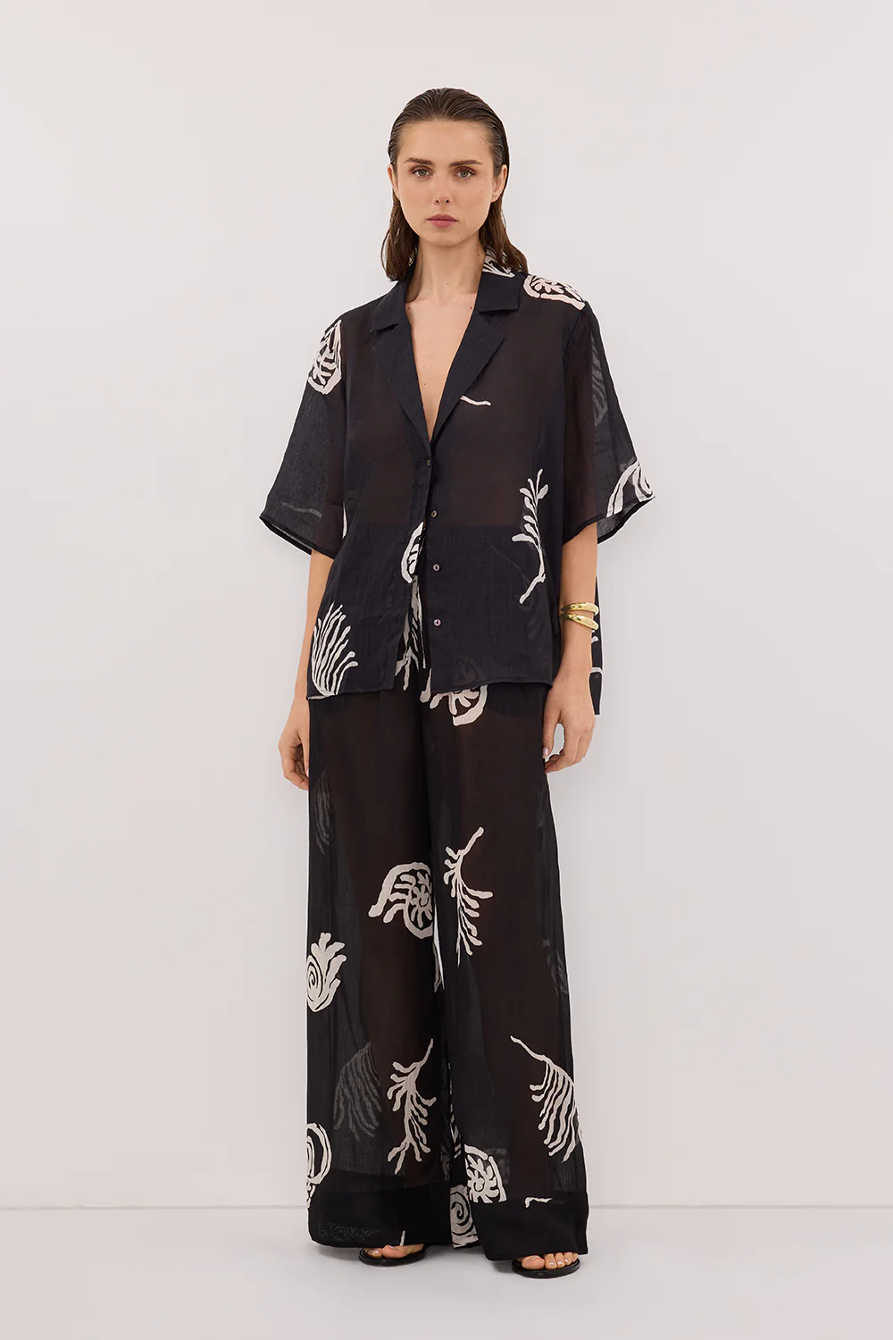POSITANO BLACK RAMIE SHIRT