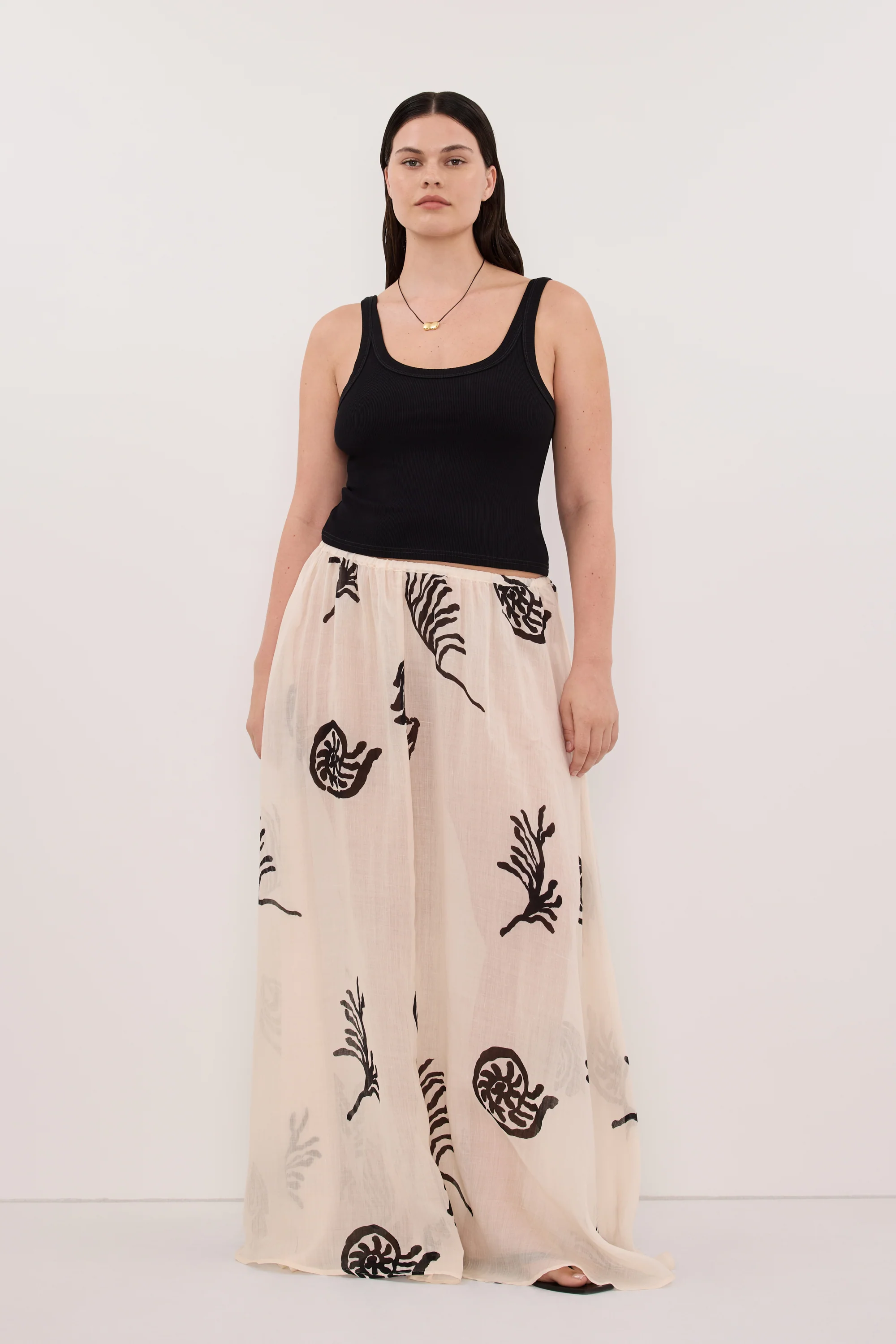 POSITANO SANDSTONE RAMIE MIDI SKIRT - Image 6