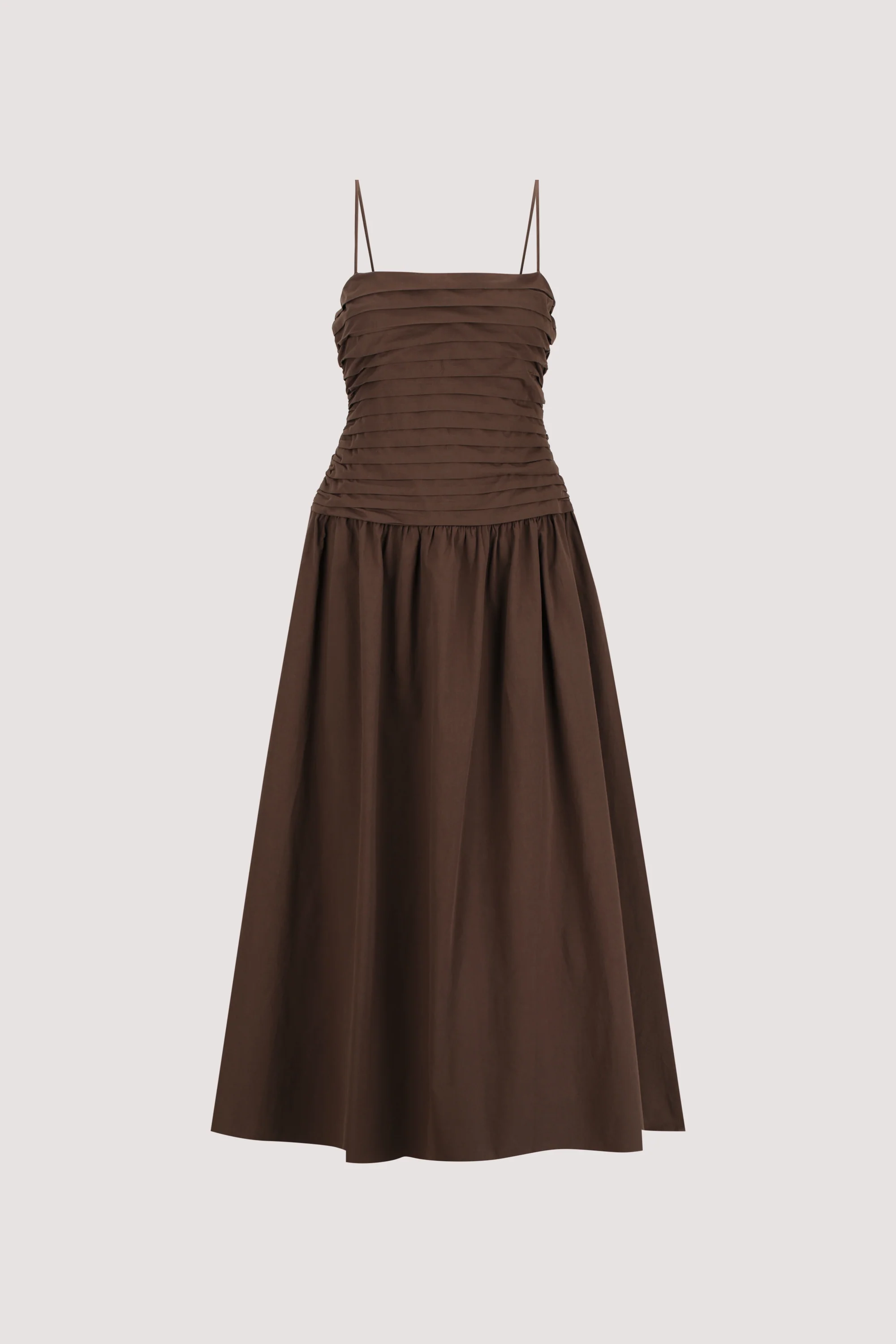 QUINN BITTER CHOC COTTON MIDI DRESS - Image 6