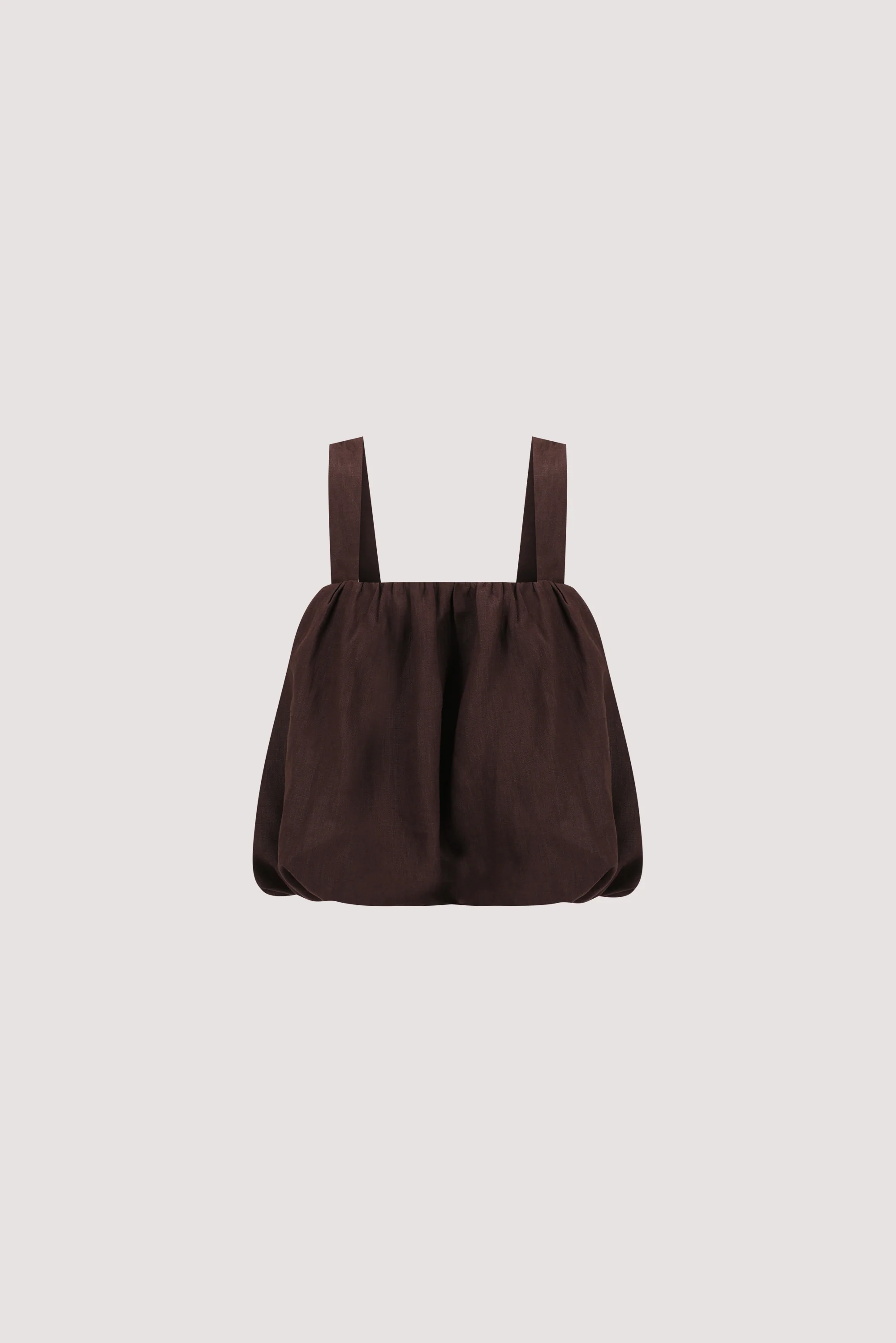 RAVELLO BURNT CHOC LINEN BUBBLE TOP - Image 6