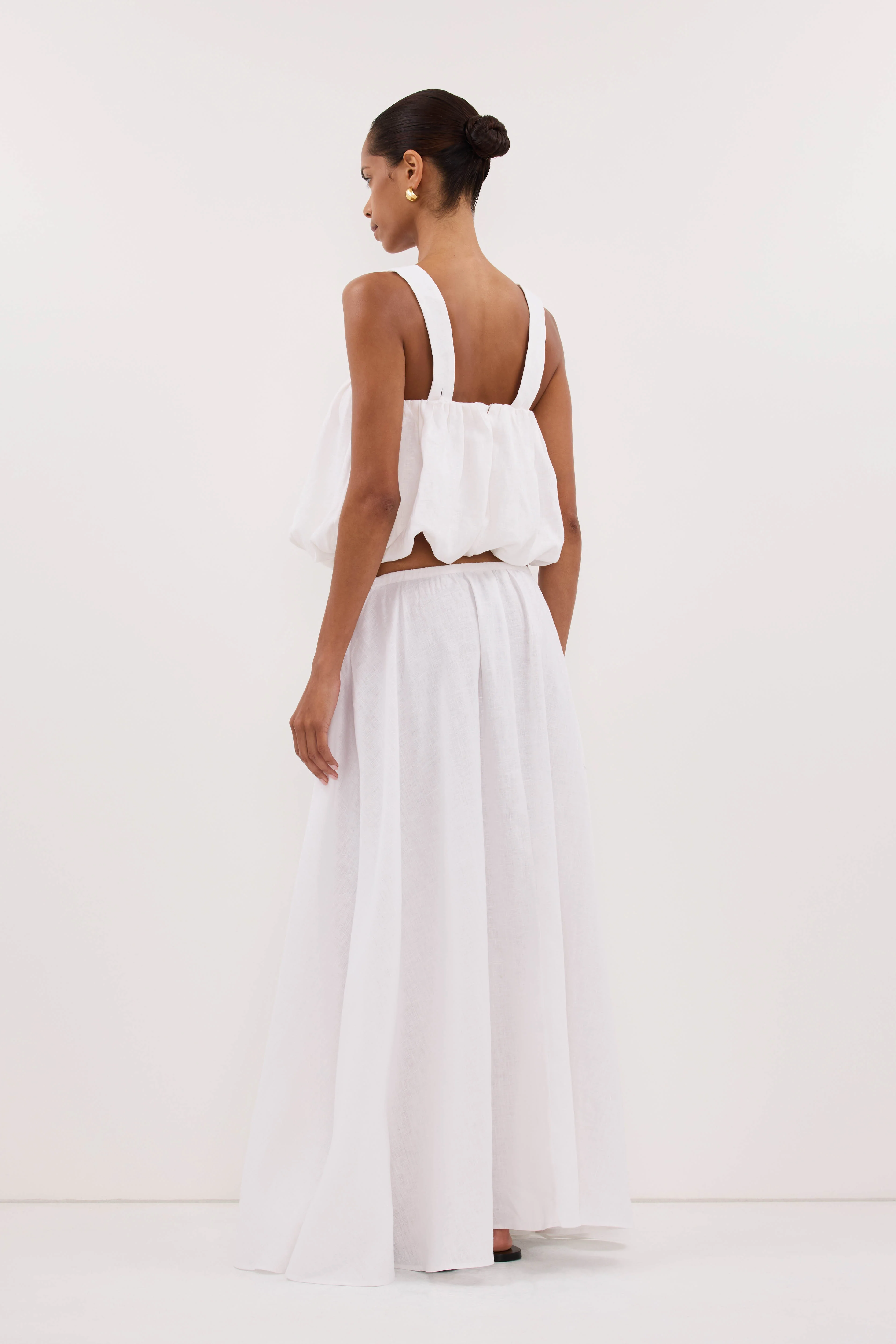 RAVELLO WHITE LINEN BUBBLE TOP - Image 4