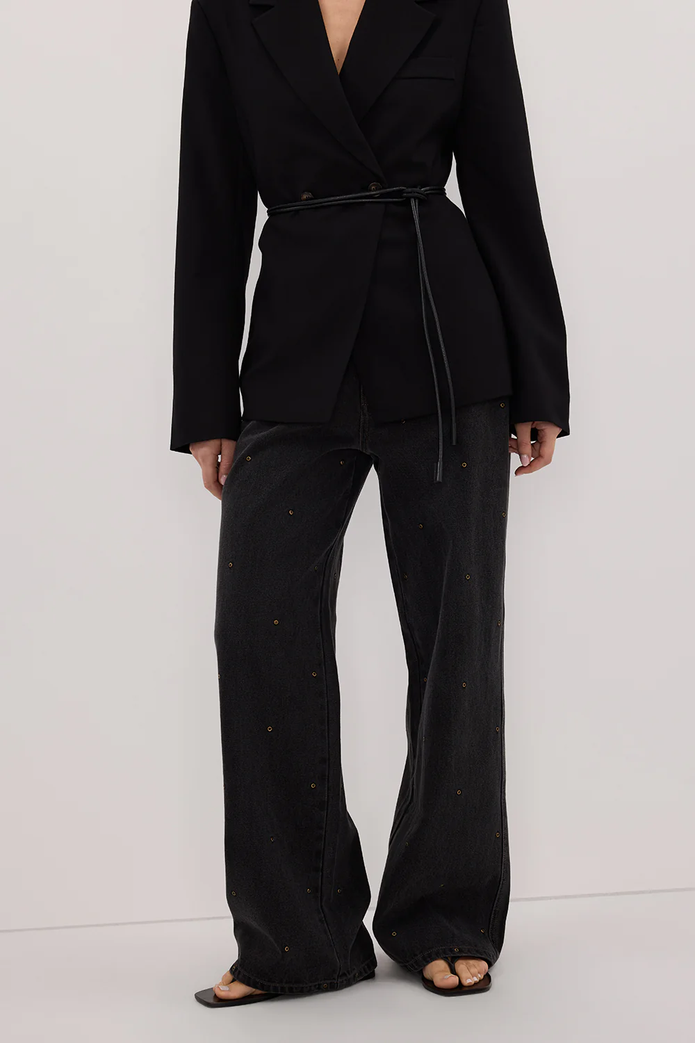 REAGAN 2.0 BLACK RINSE EYELET SLOUCHY JEAN - Image 2