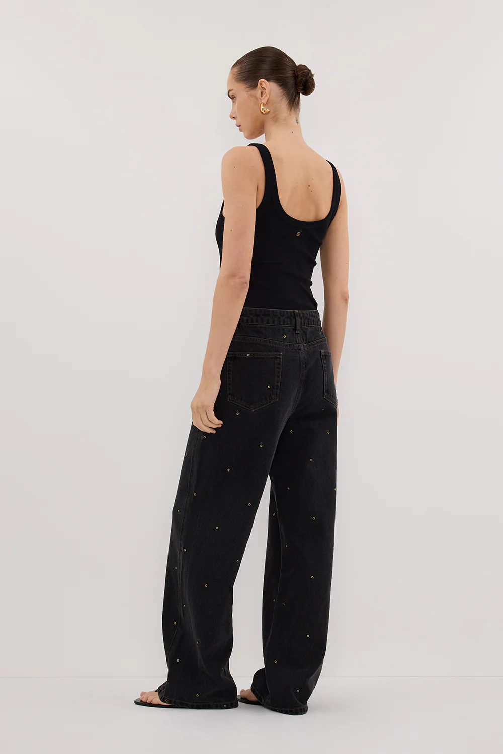 REAGAN 2.0 BLACK RINSE EYELET SLOUCHY JEAN - Image 4