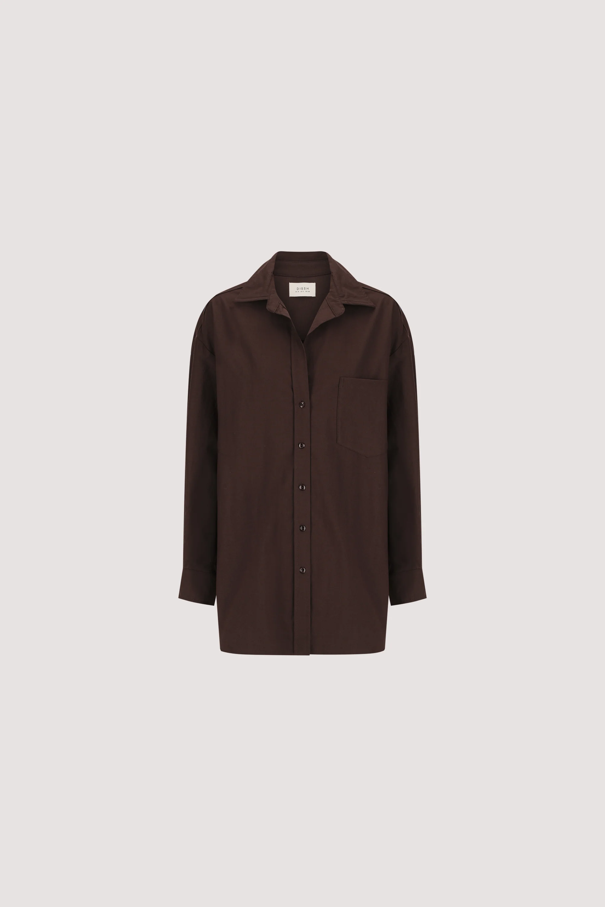 RHEA 2.0 BURNT CHOC OVERSIZED COTTON SHIRT - Image 9