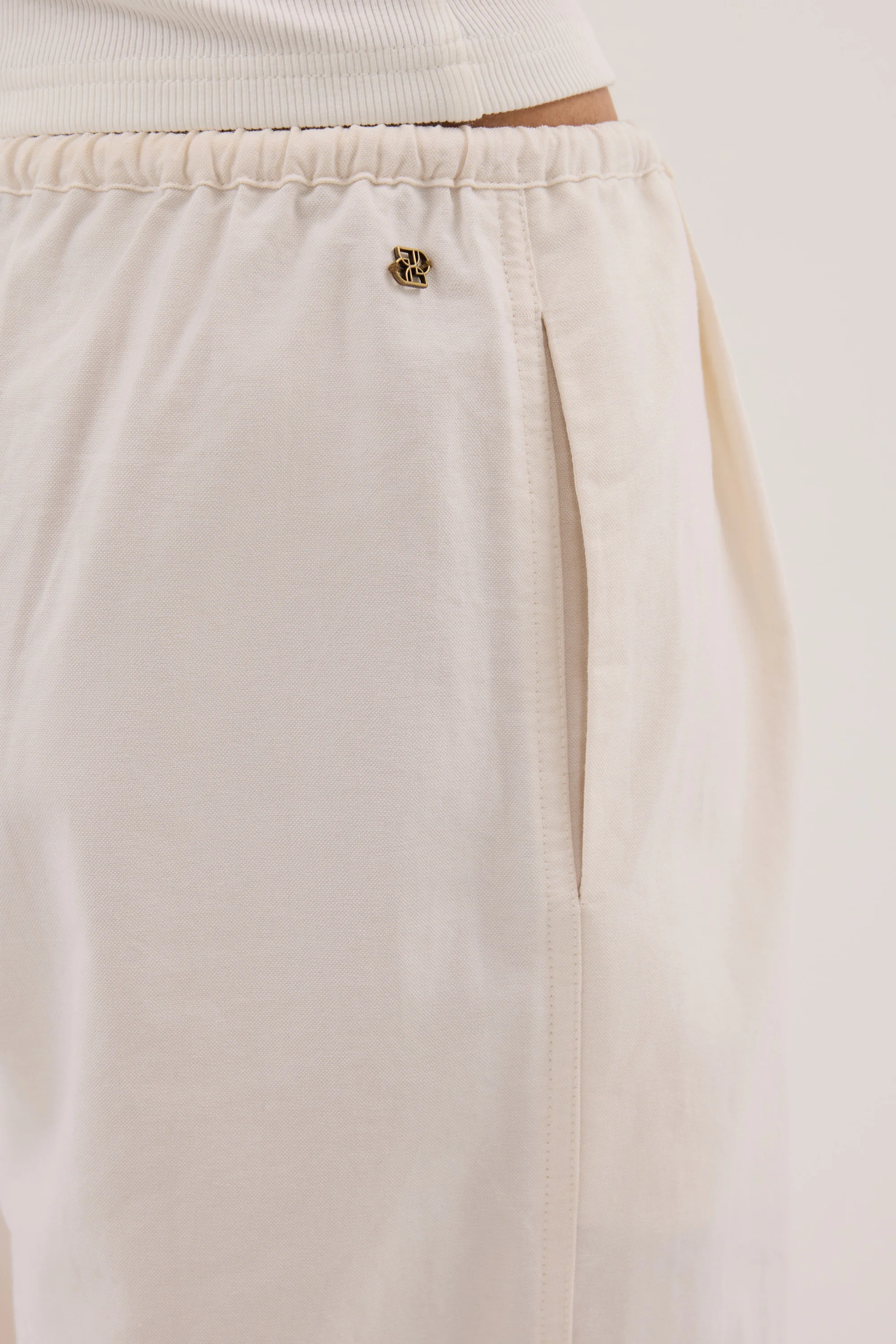 RHEA CREAM COTTON DRAWSTRING PANT - Image 5