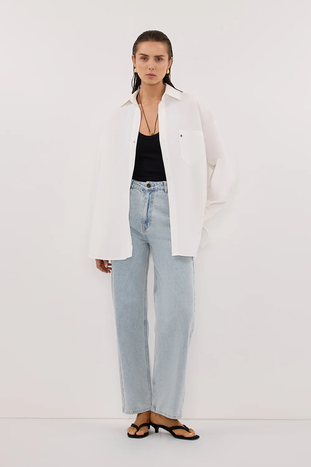 RHEA WHITE OVERSIZED COTTON SHIRT