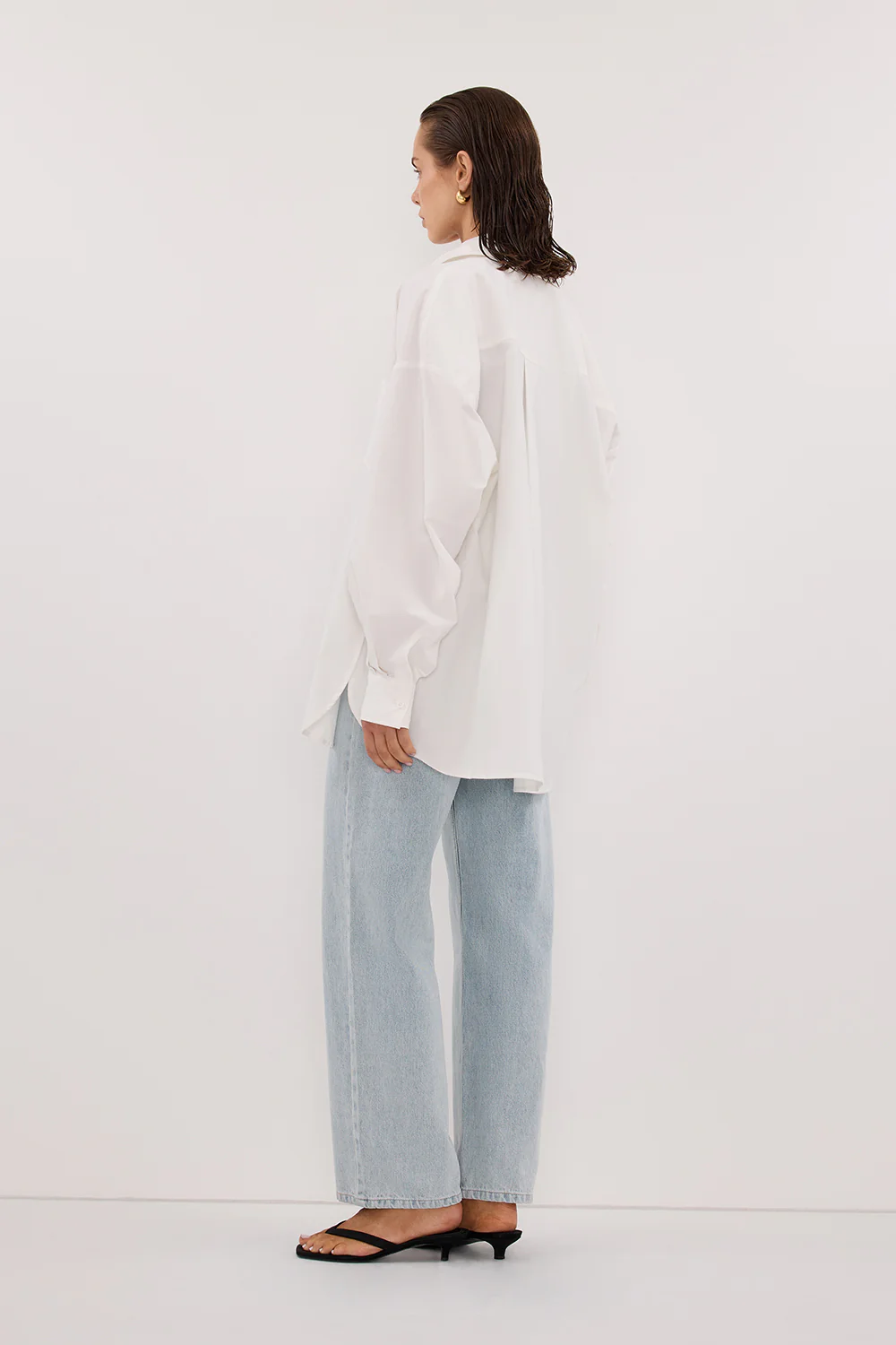 RHEA WHITE OVERSIZED COTTON SHIRT - Image 4