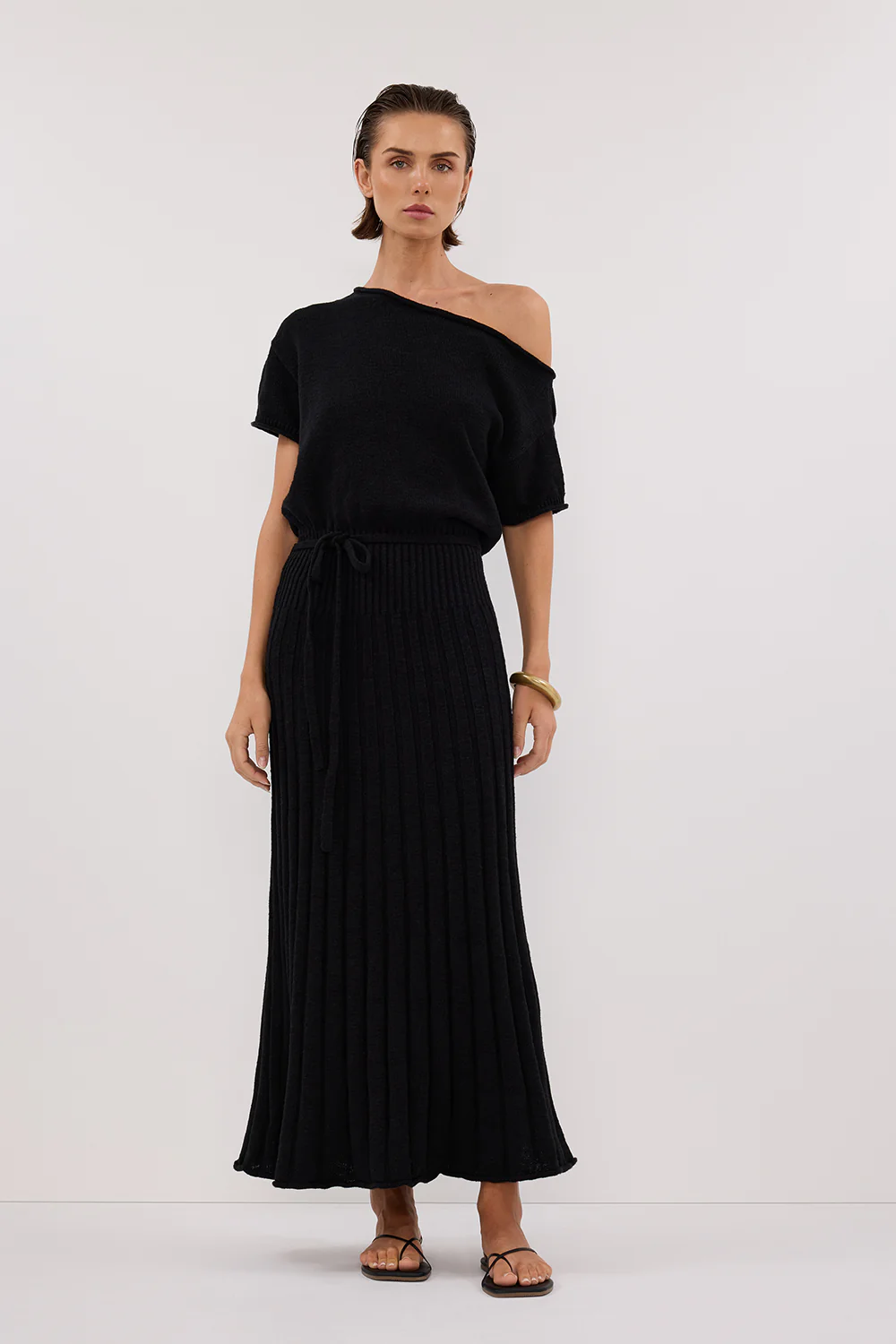 RICK BLACK ASYM KNIT MIDI DRESS - Image 6