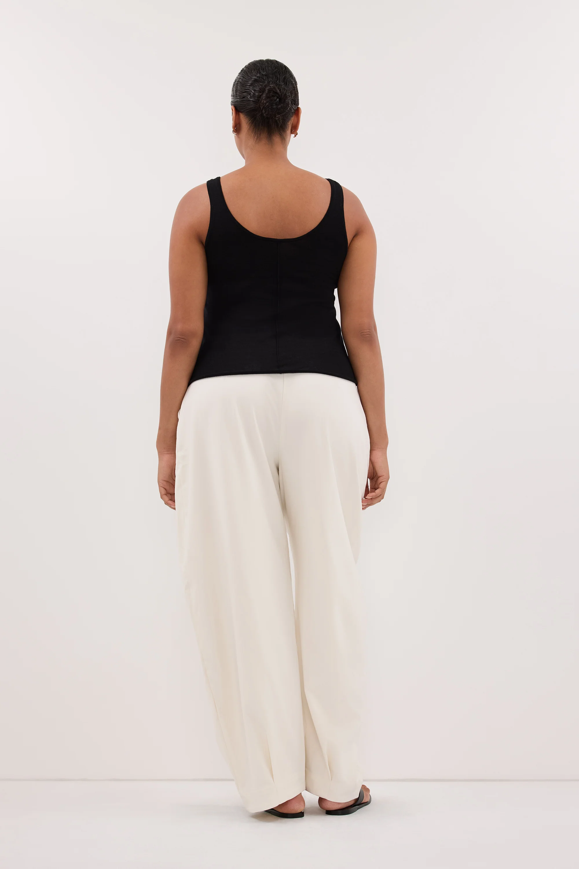 ROMY CREAM BARREL LEG TAILORED PANT - Image 6