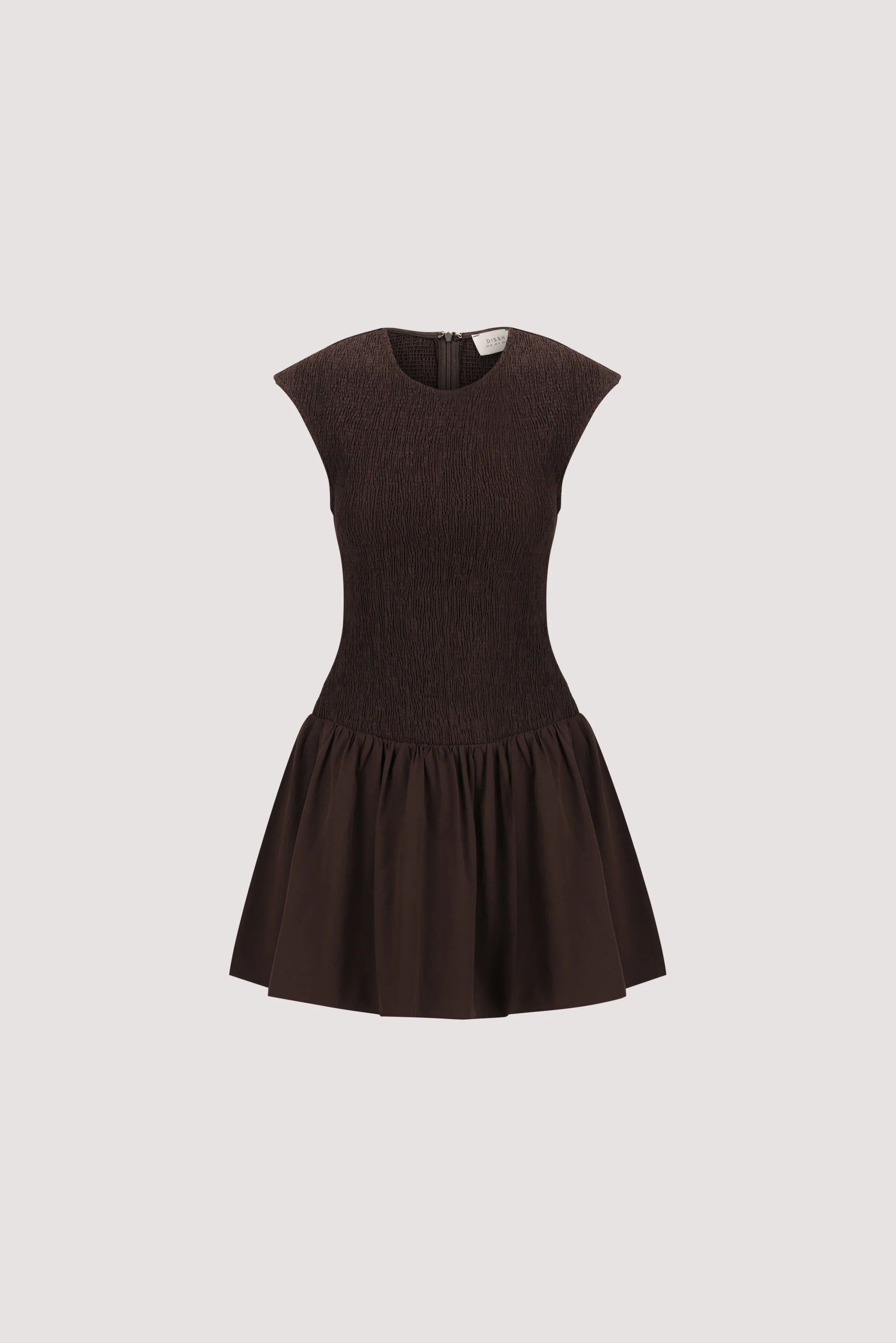 RUBI BURNT CHOC COTTON MINI DRESS - Image 5