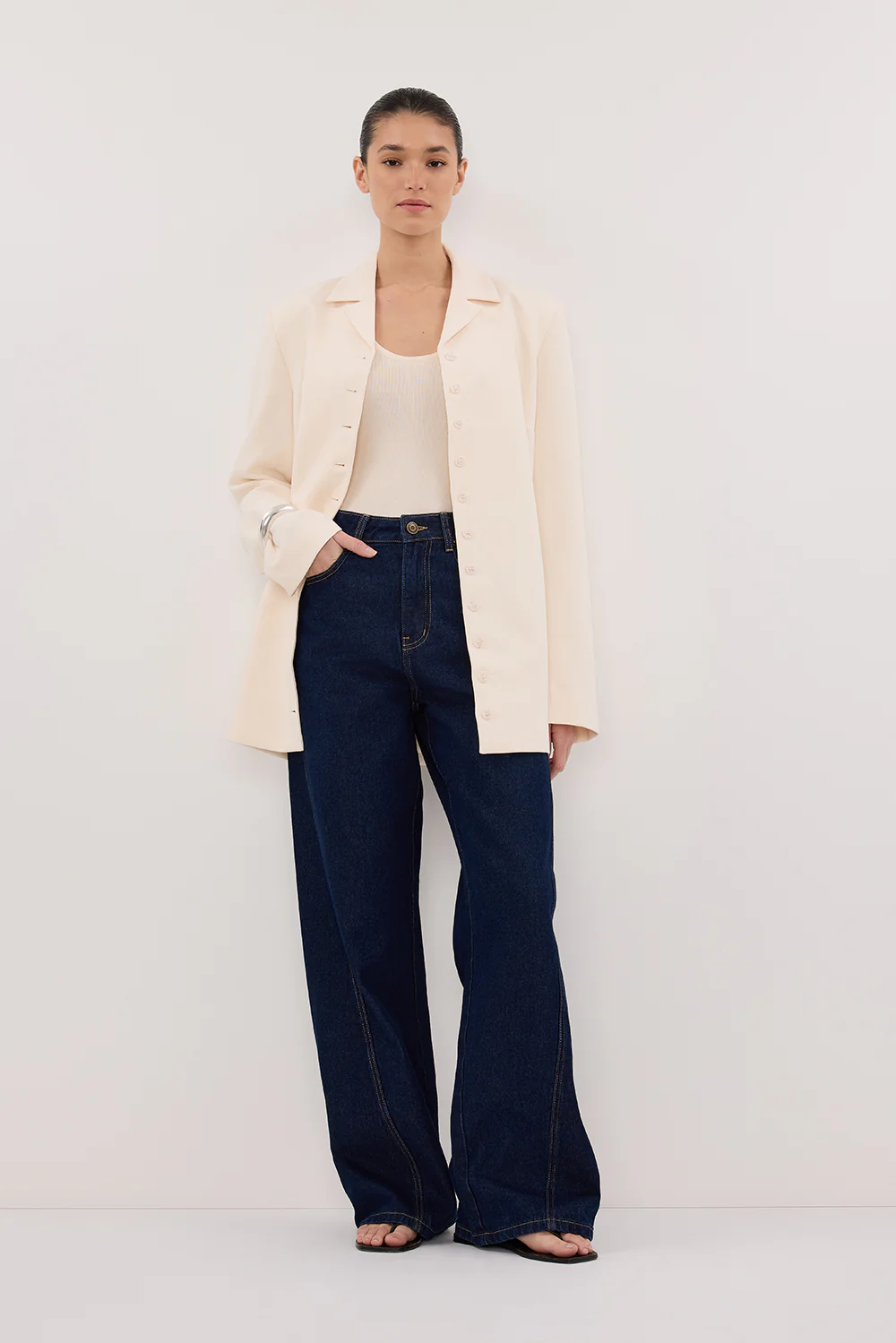 RYKER CREAM OVERSIZED BLAZER