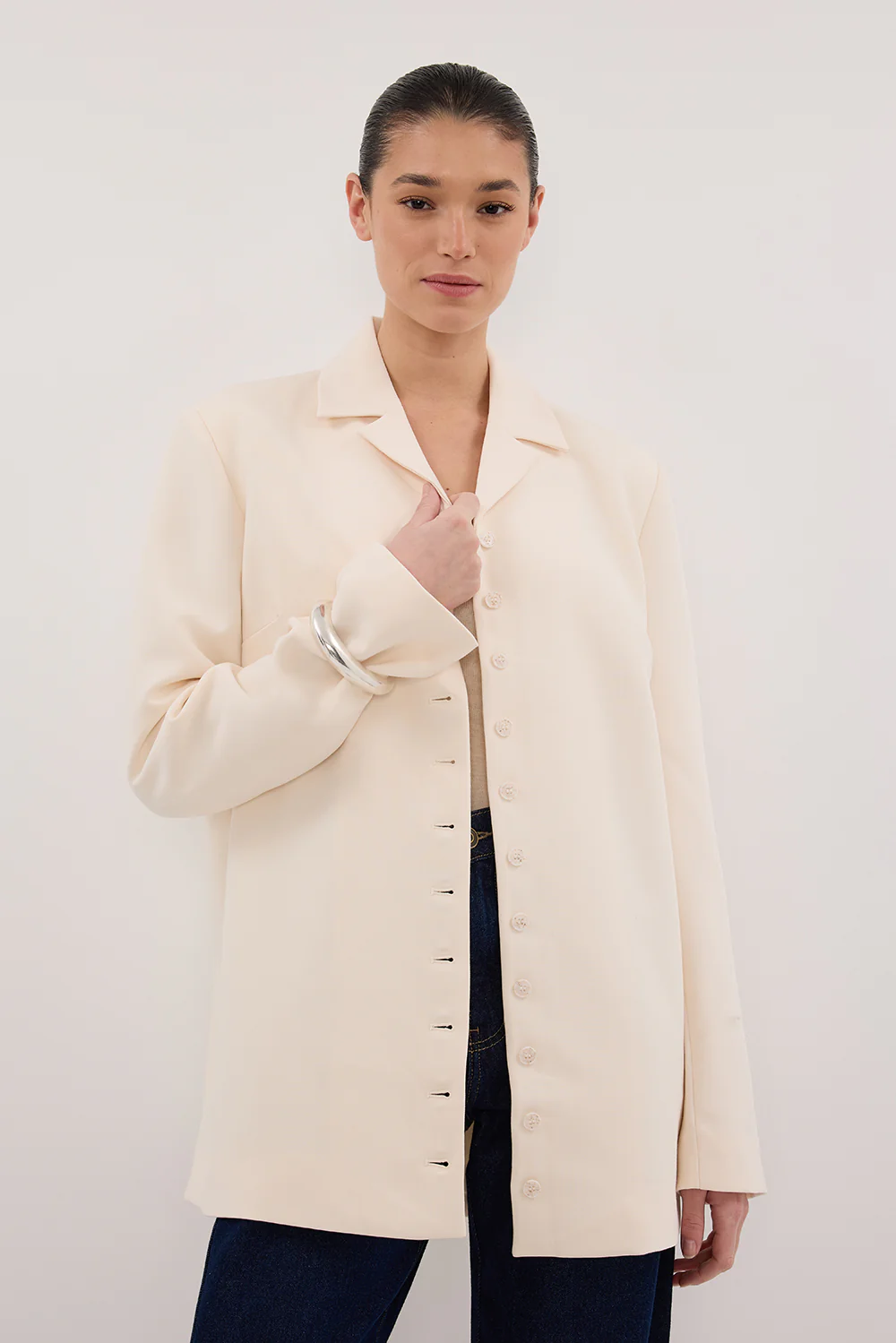 RYKER CREAM OVERSIZED BLAZER - Image 2