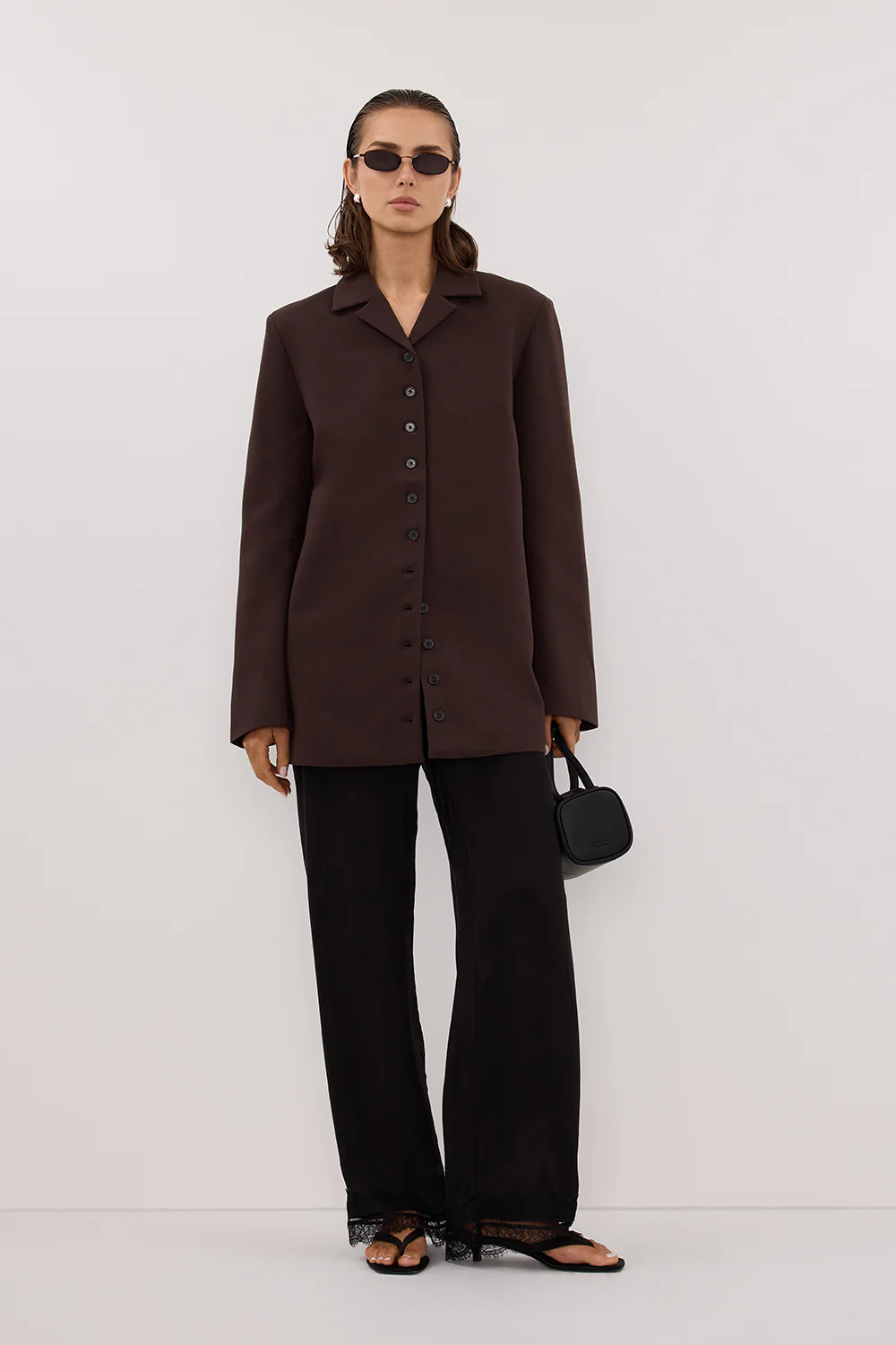 RYKER DARK CHOC OVERSIZED BLAZER