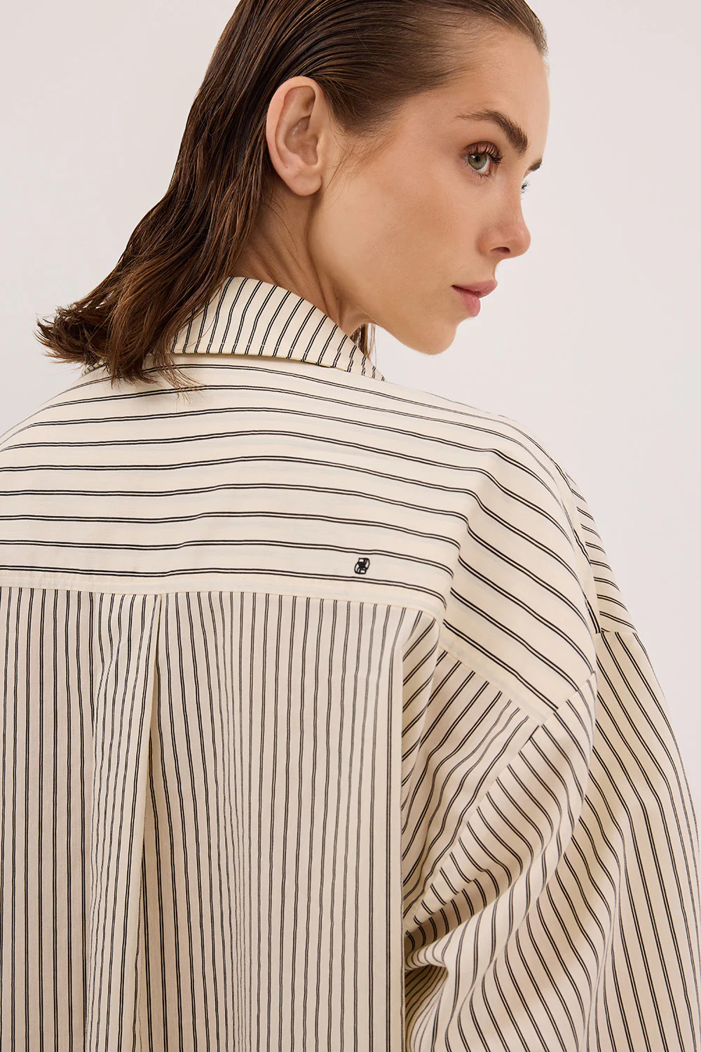 SABLE CREAM OVERSIZED SILK BLEND SHIRT - Image 5