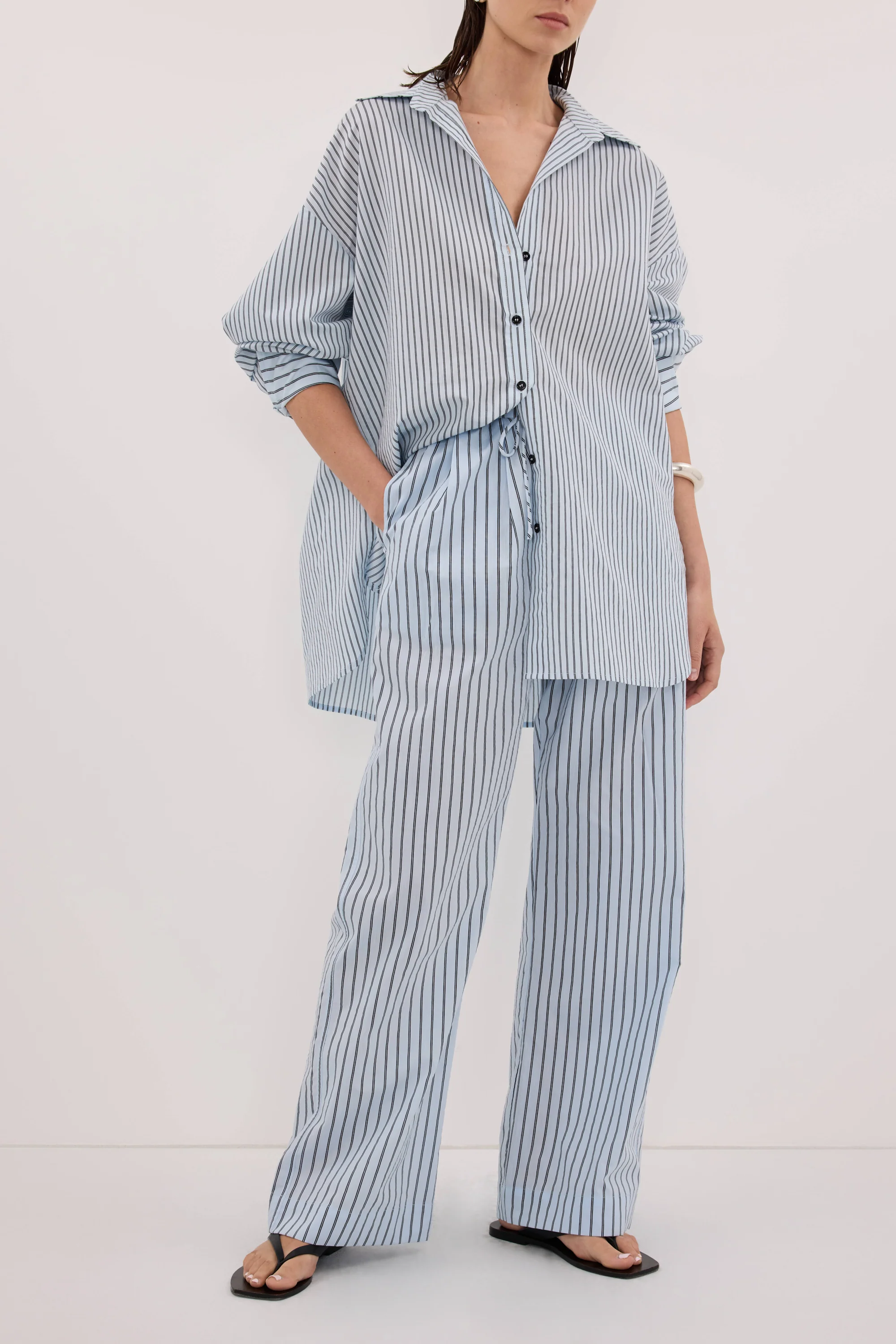 SABLE ICE BLUE SILK BLEND PANT - Image 2