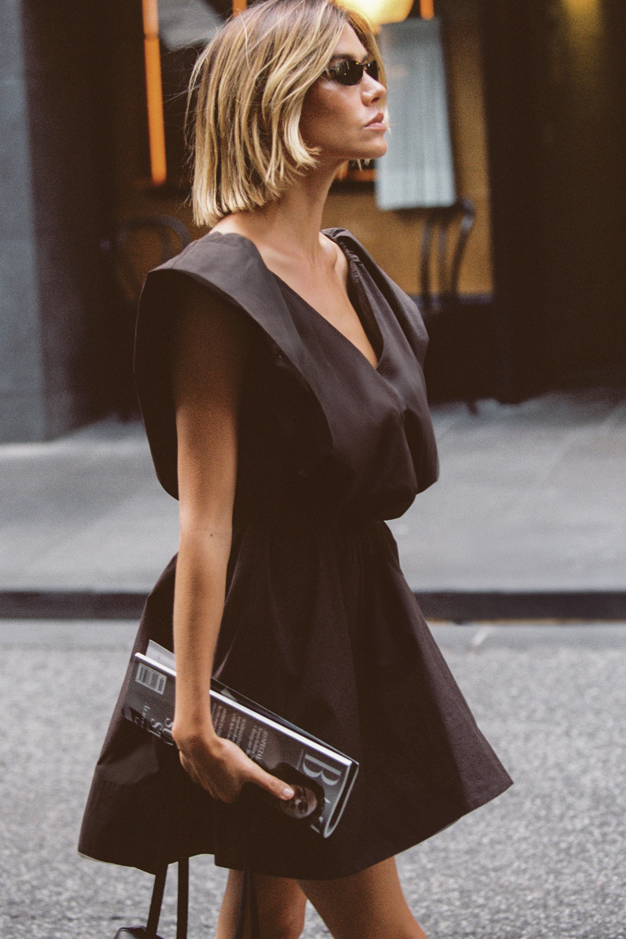 SABRE BURNT CHOC COTTON MINI DRESS - Image 2