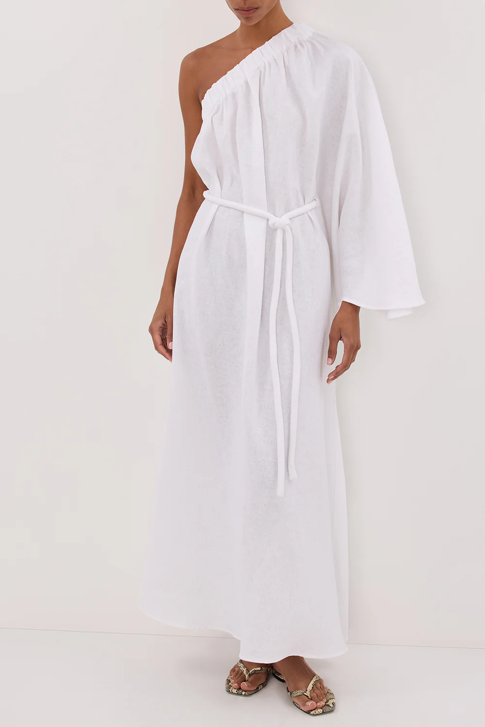 SALLY WHITE LINEN MIDI DRESS - Image 6