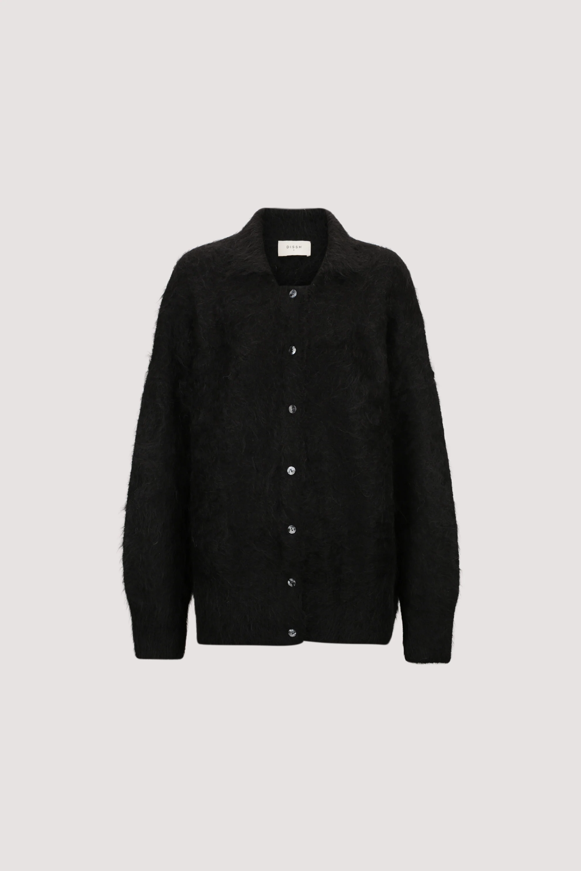 SALMA BLACK POLO NECK KNIT CARDIGAN - Image 7