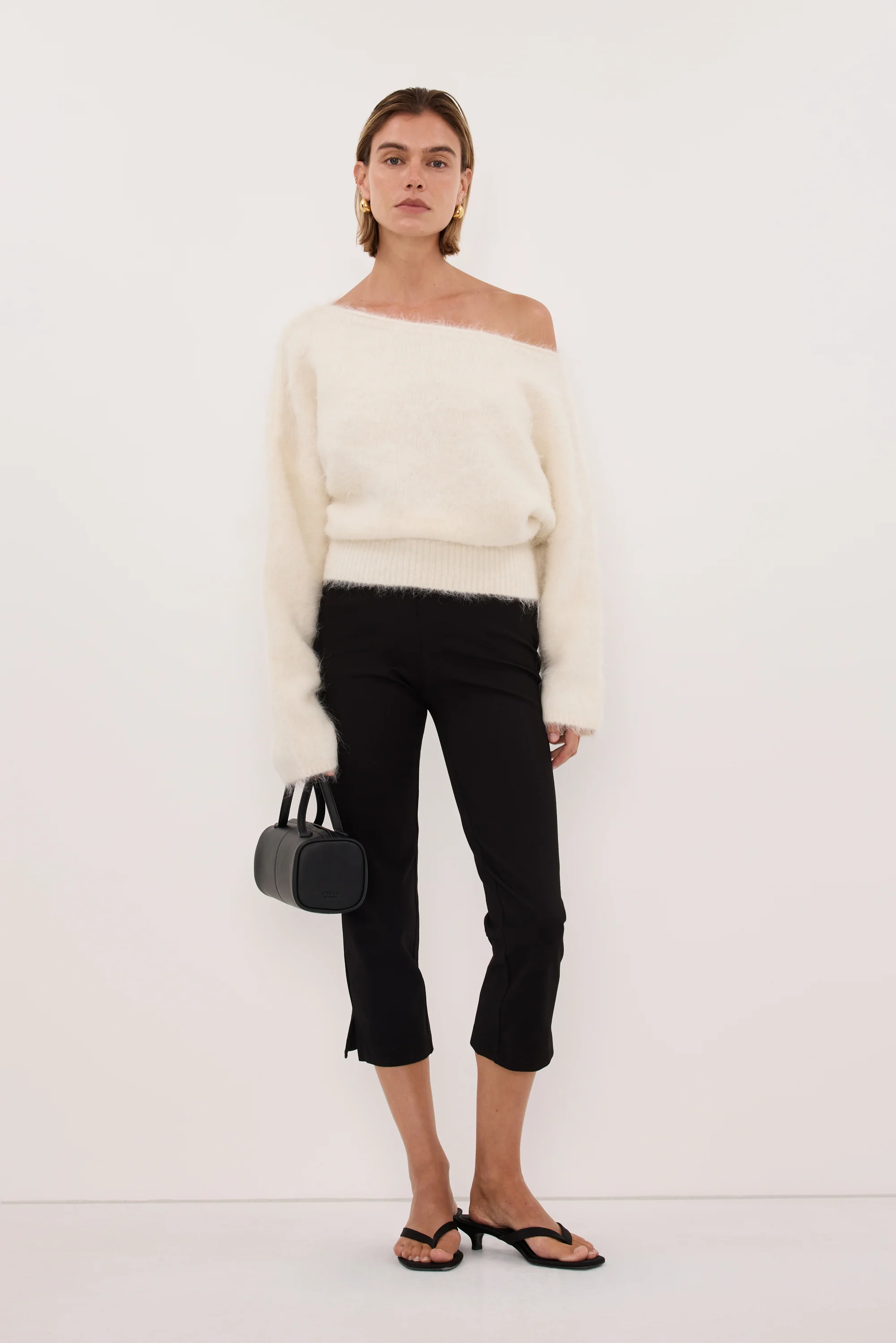 SALMA IVORY ASYM KNIT JUMPER