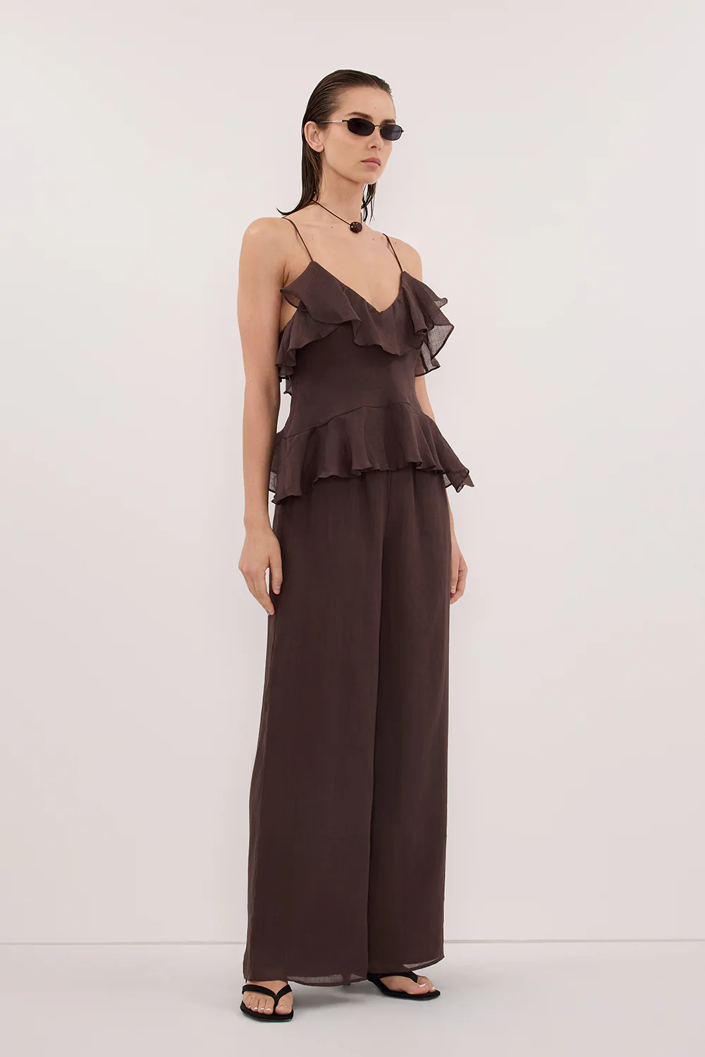 SARA DARK CHOC RAMIE CAMI TOP - Image 3