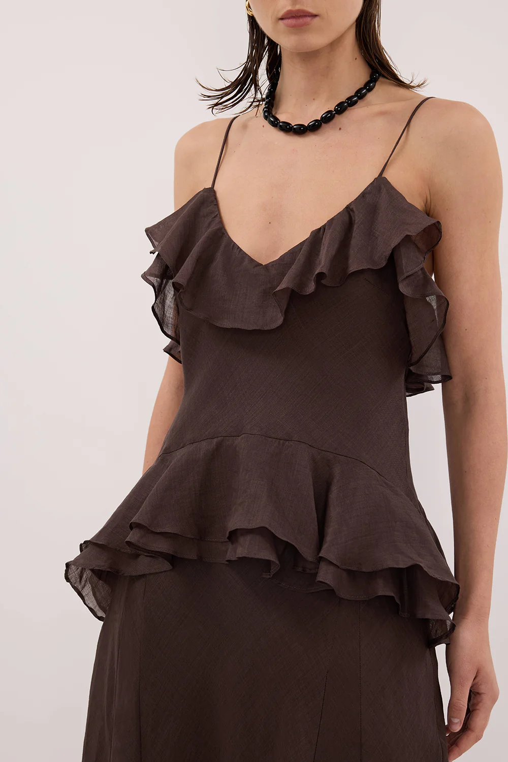 SARA DARK CHOC RAMIE MAXI DRESS - Image 5