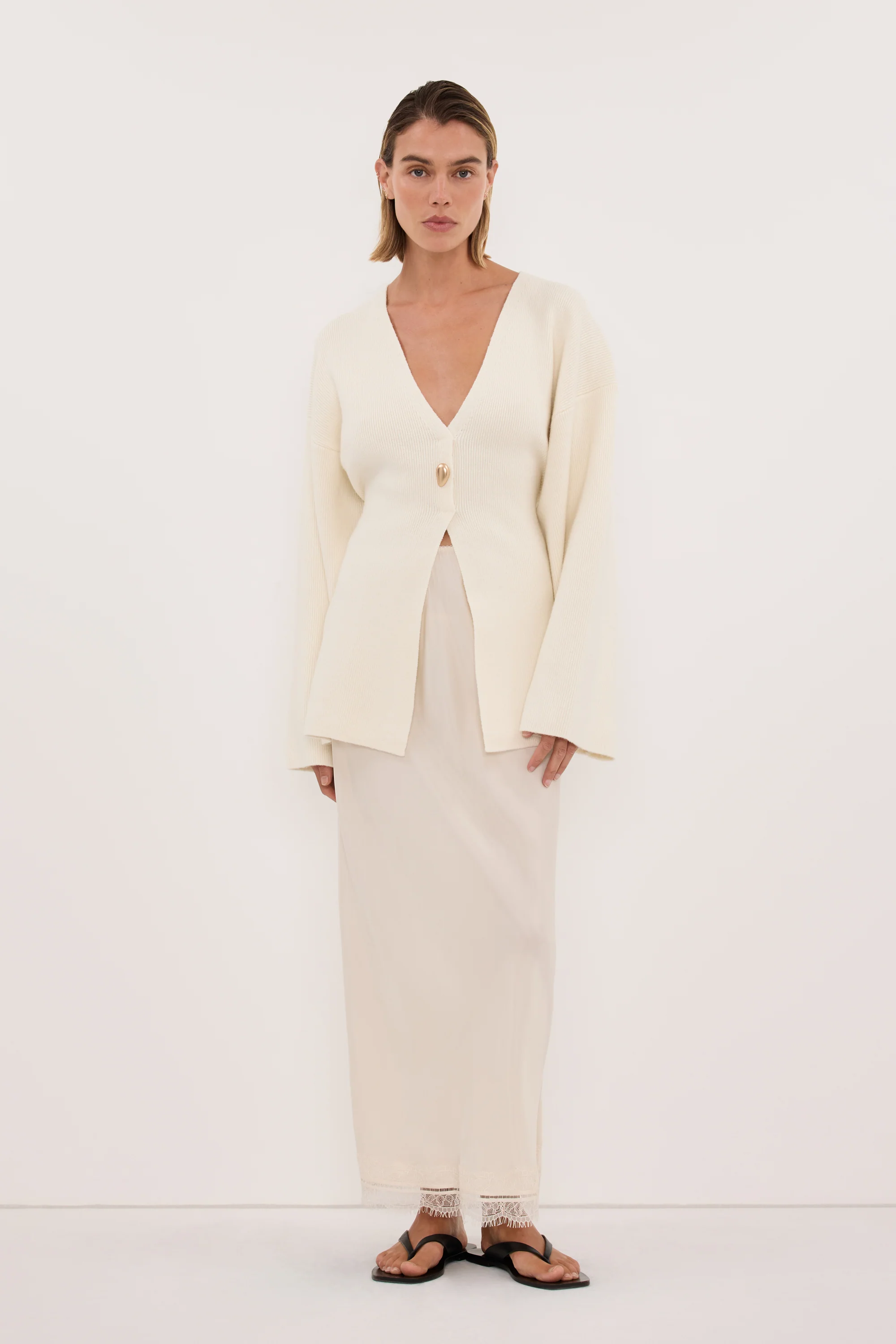 SCOUT CREAM LONG SLEEVE KNIT TOP