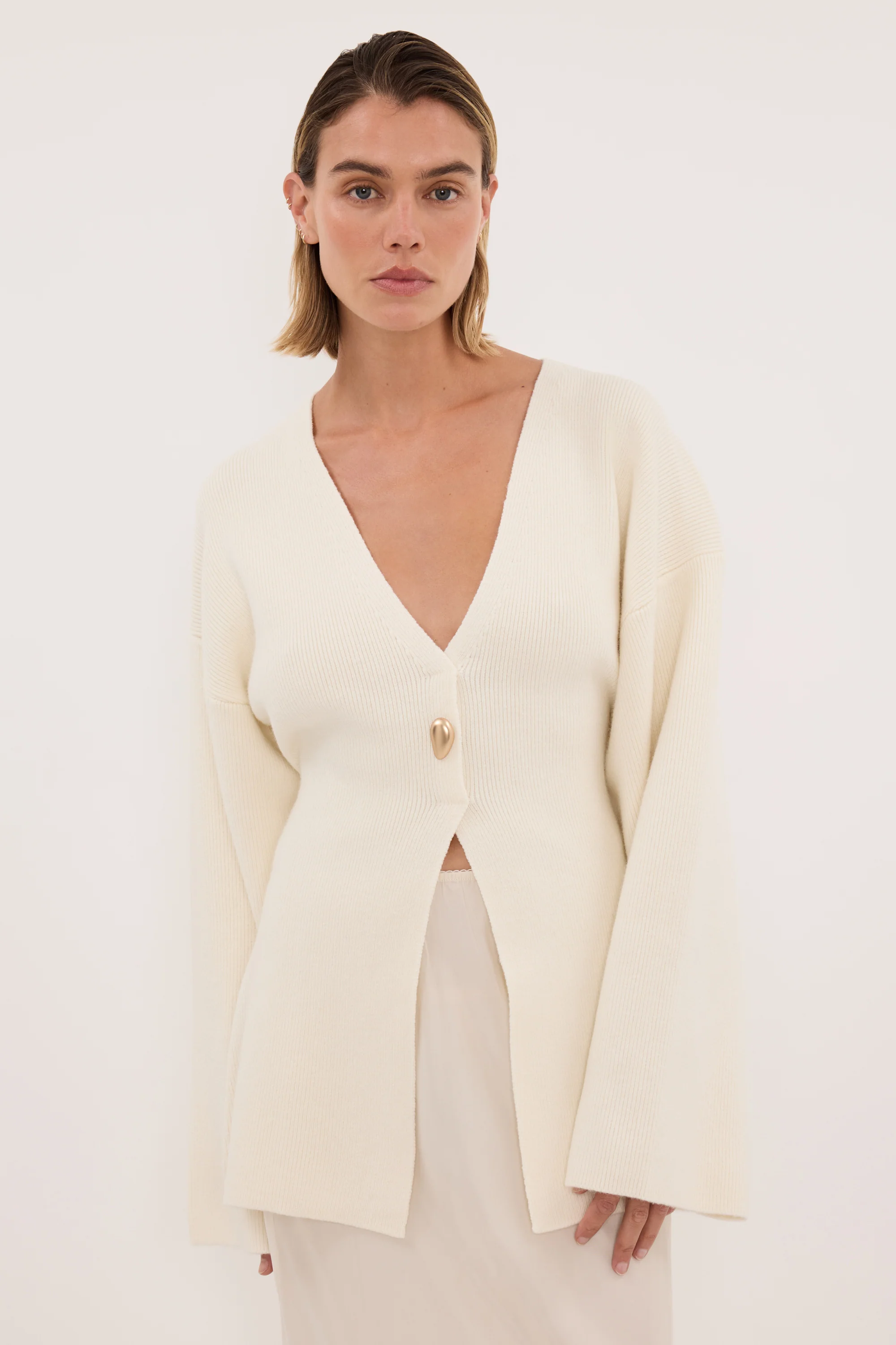 SCOUT CREAM LONG SLEEVE KNIT TOP - Image 2