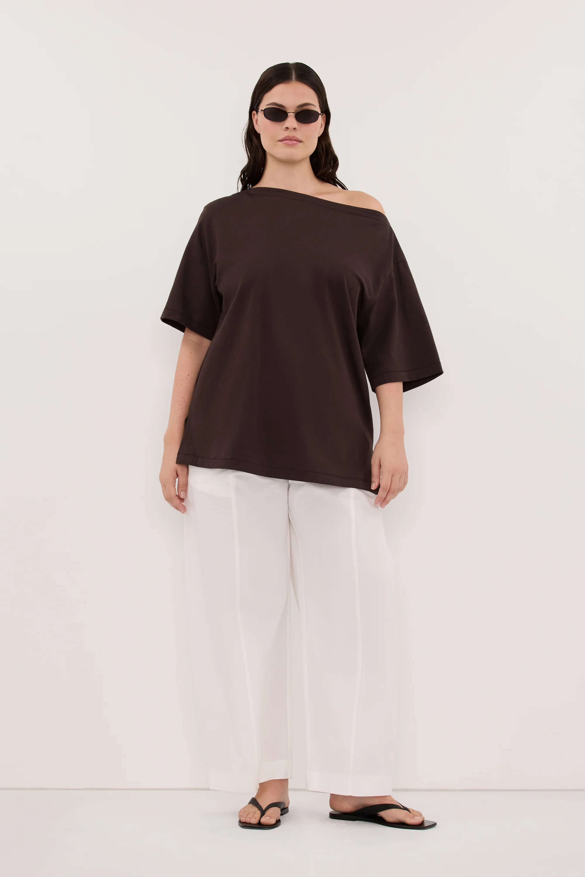 SCOUT WHITE COTTON BARREL LEG PANT - Image 7