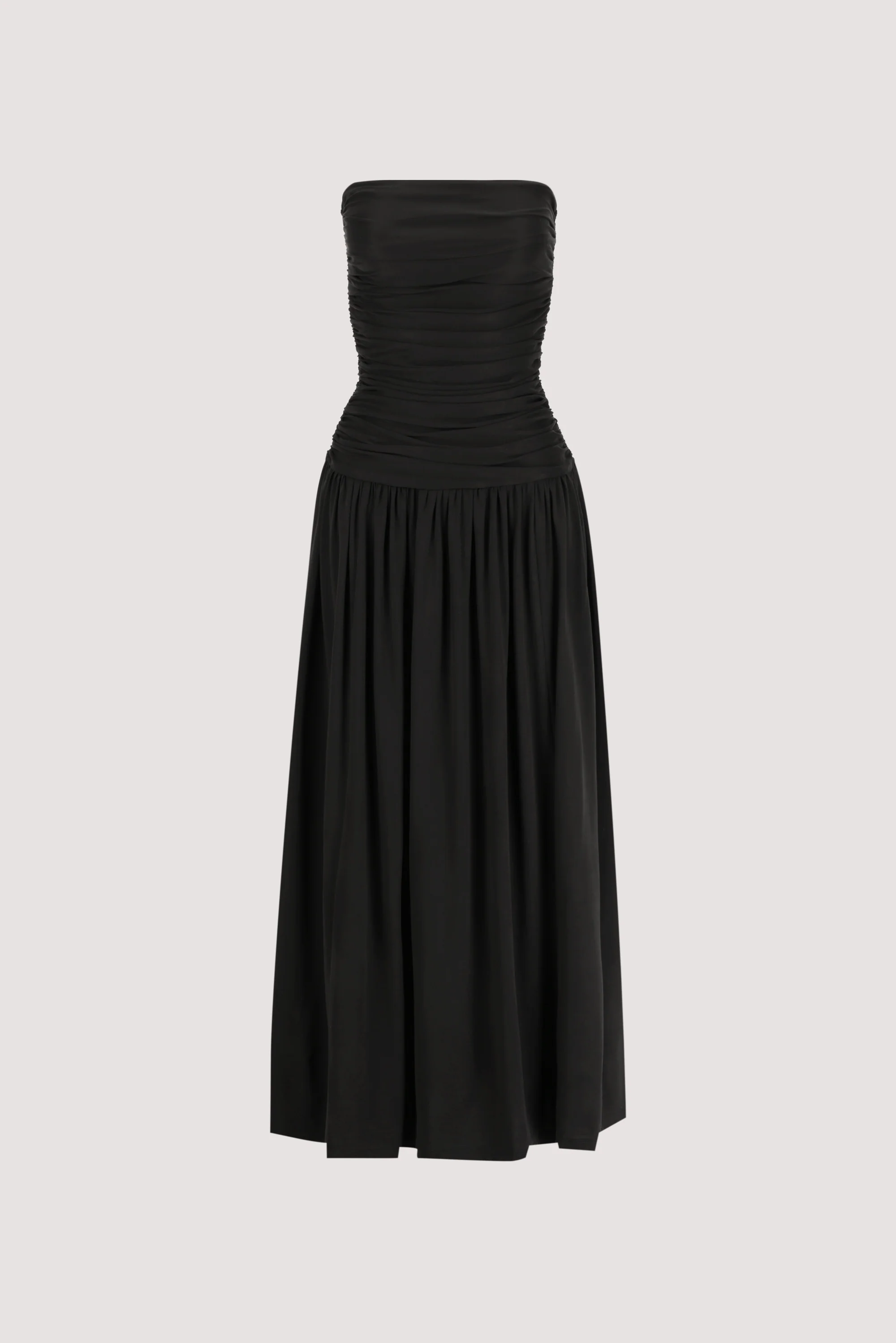 SHARI BLACK STRAPLESS BANDEAU MIDI DRESS - Image 8