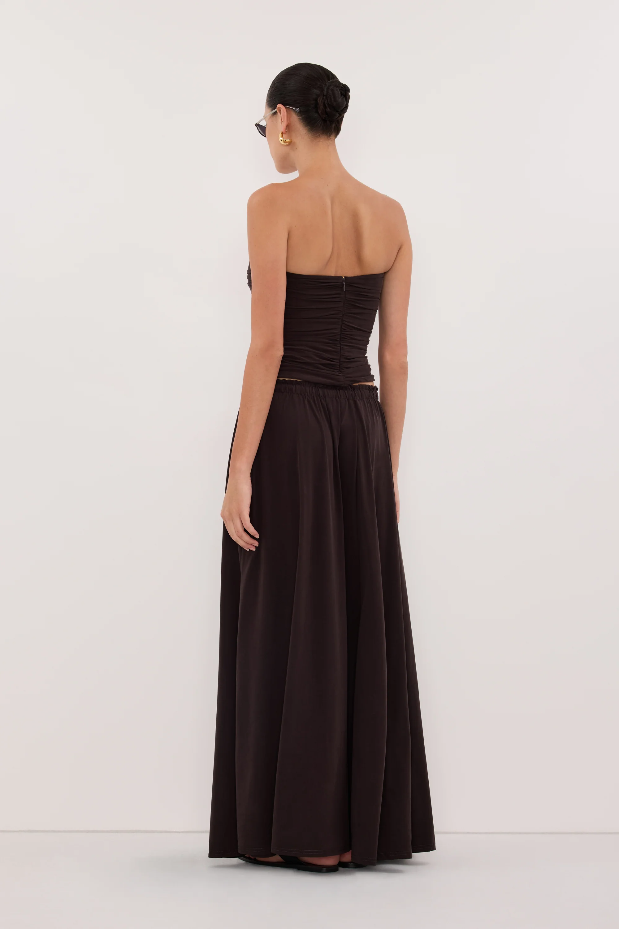 SHARI BURNT CHOC STRAPLESS BANDEAU TOP - Image 4