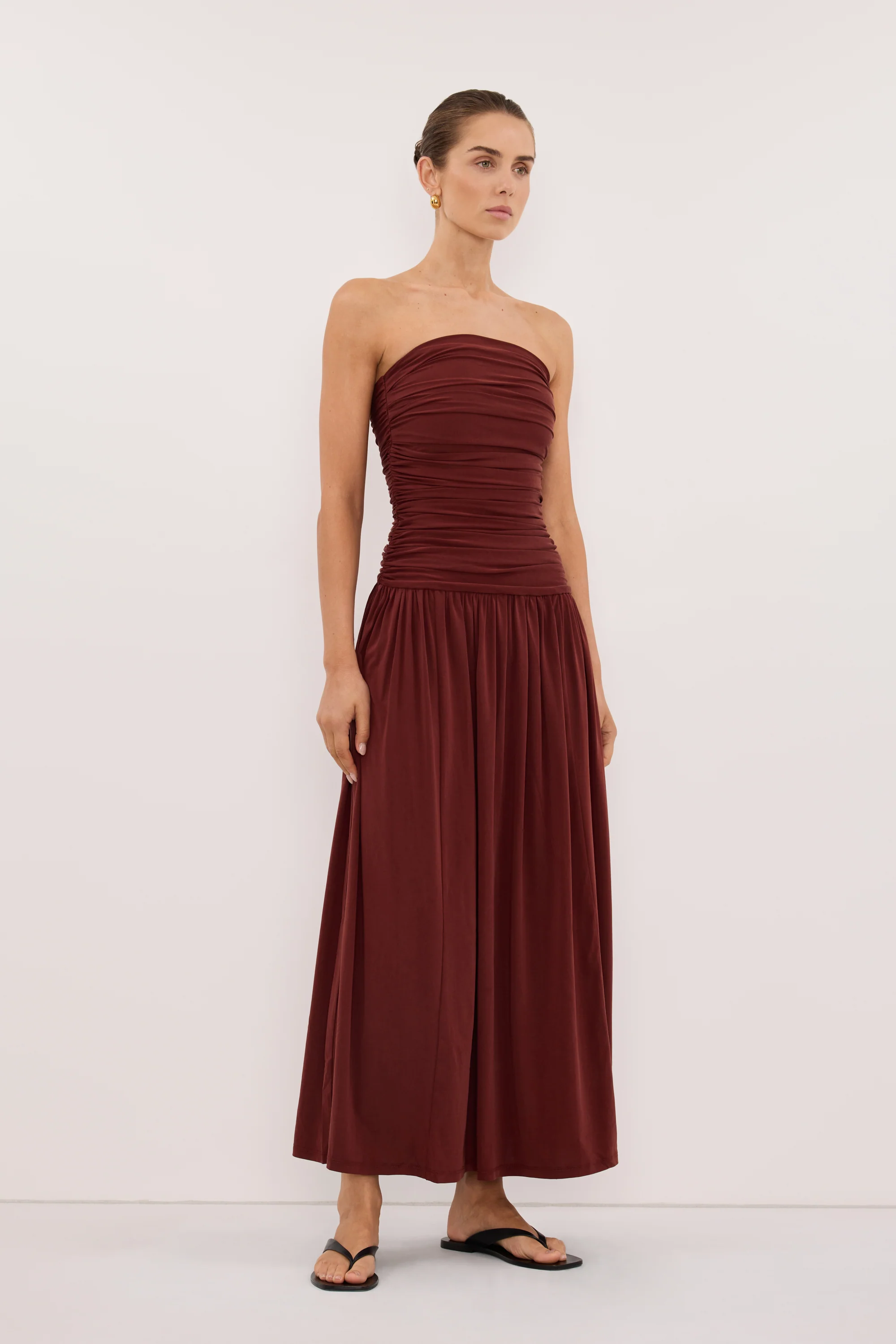 SHARI SAHARA STRAPLESS BANDEAU MIDI DRESS - Image 3